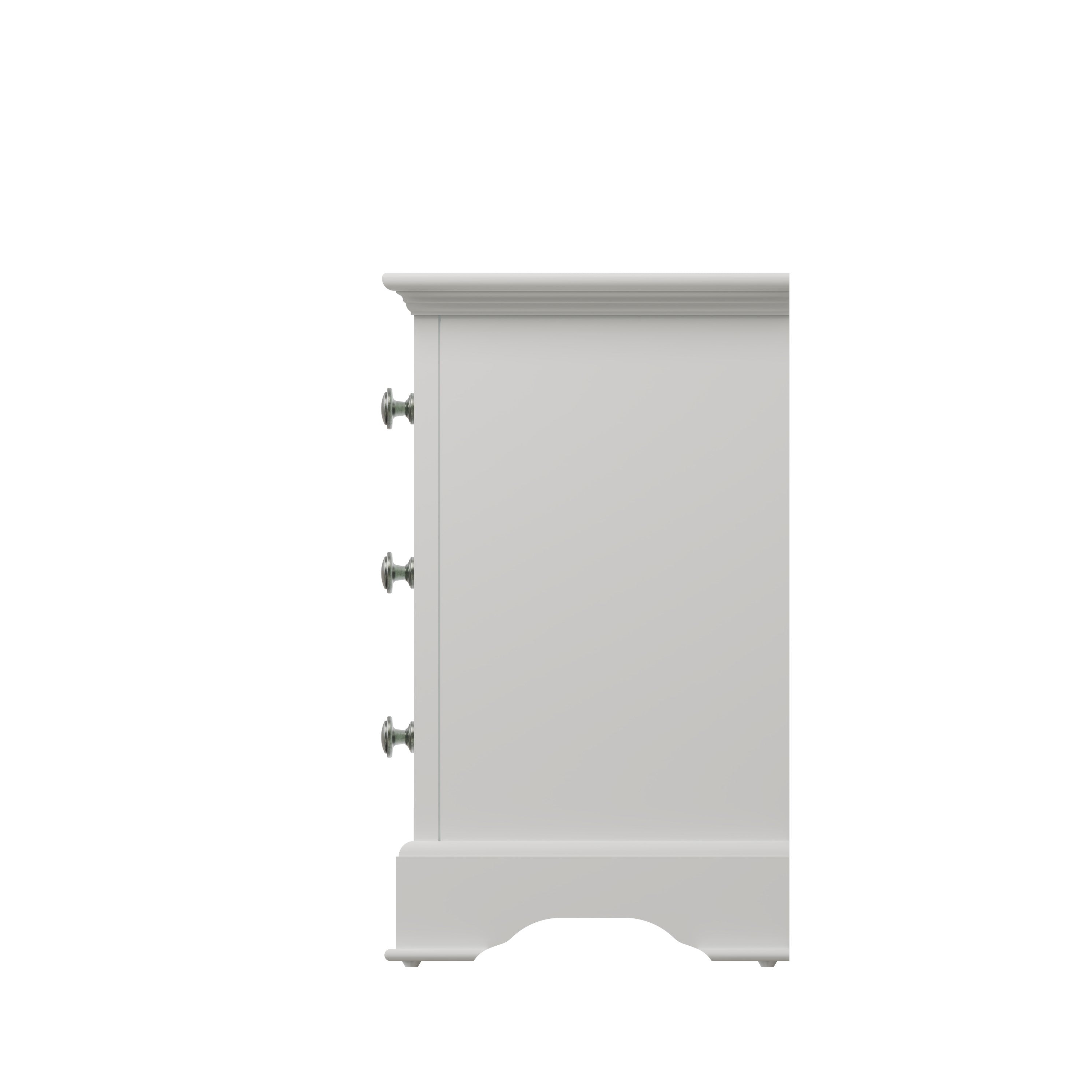 Starlight 3 Drawer Bedside - White - BedHut