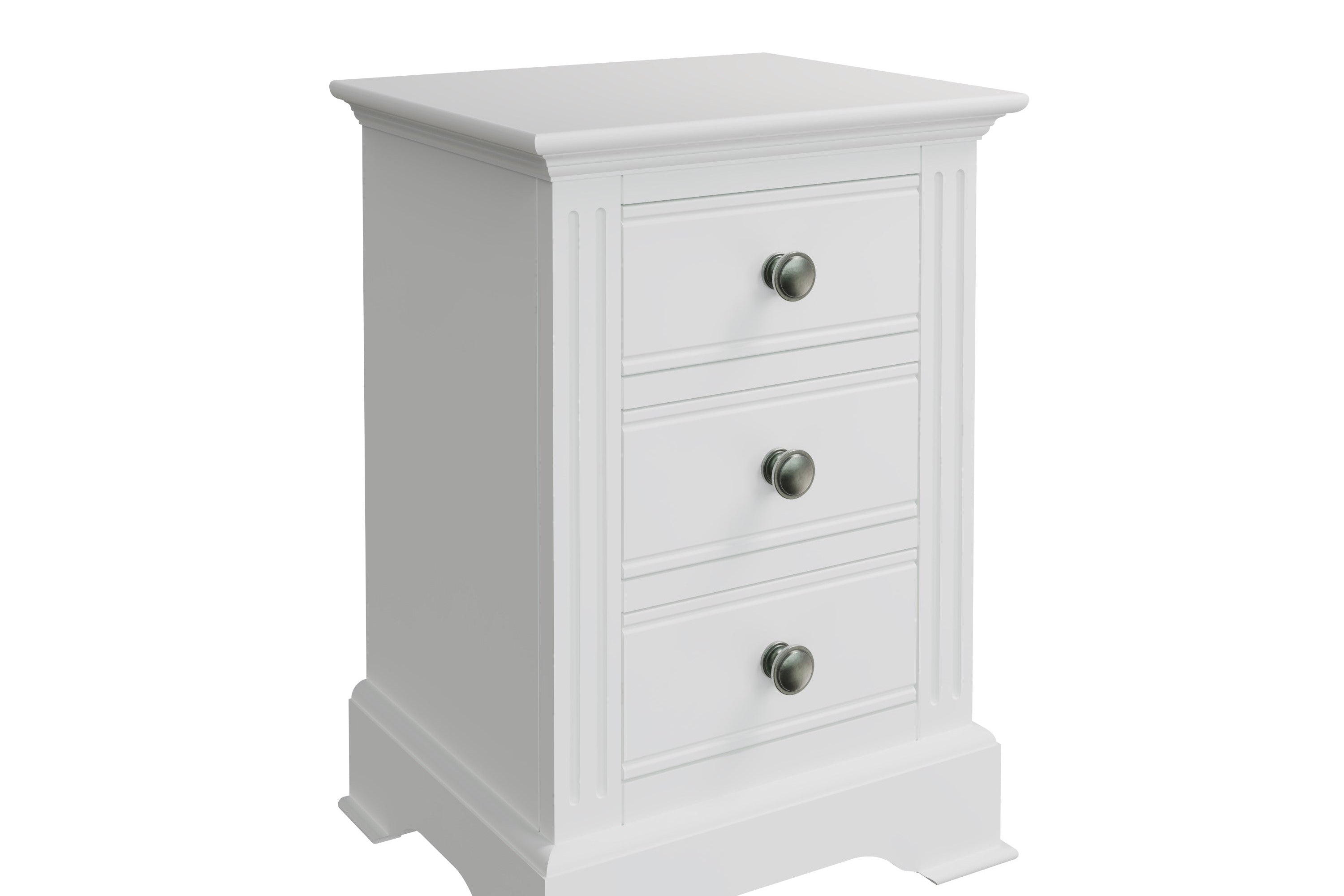 Starlight 3 Drawer Bedside - White - BedHut