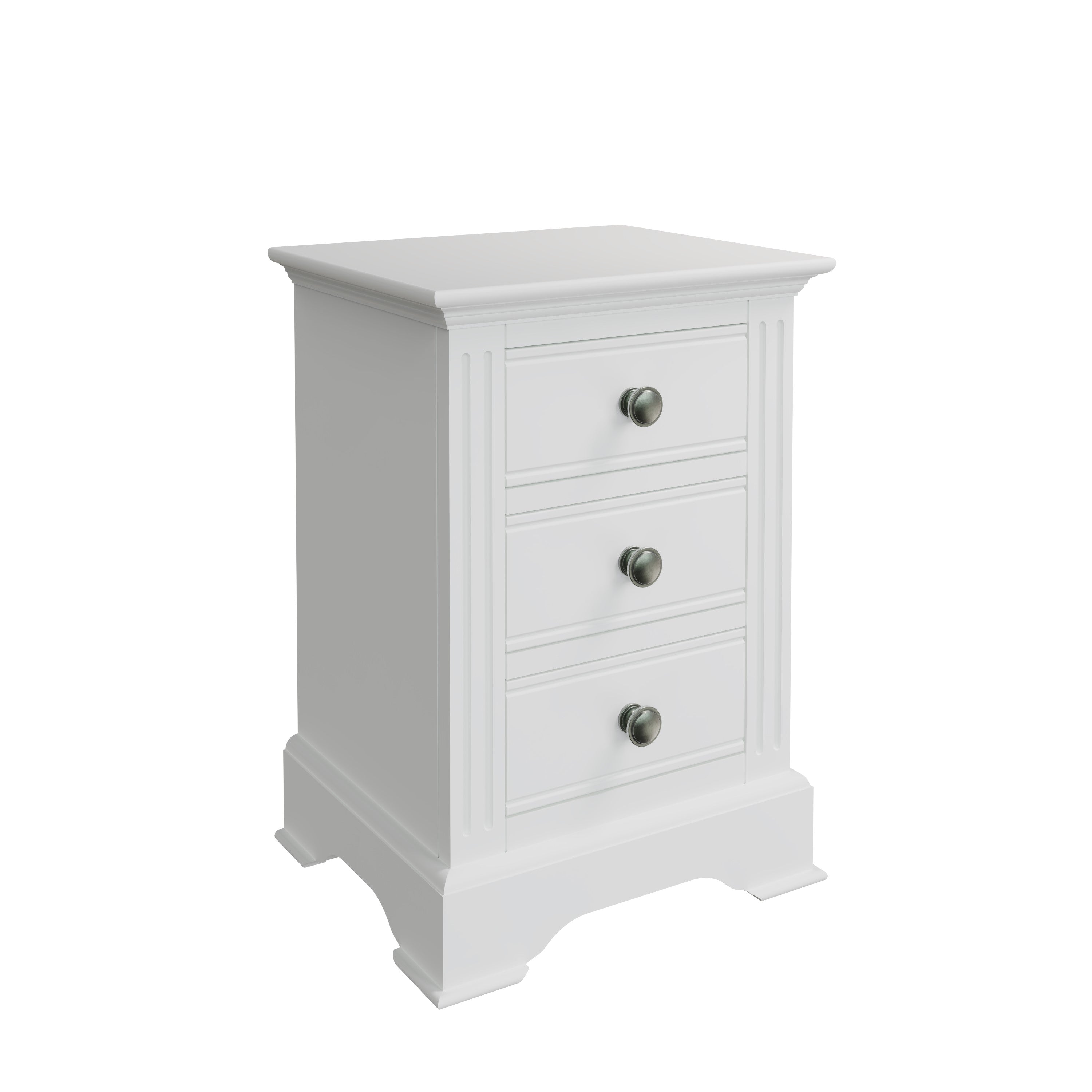Starlight 3 Drawer Bedside - White - BedHut