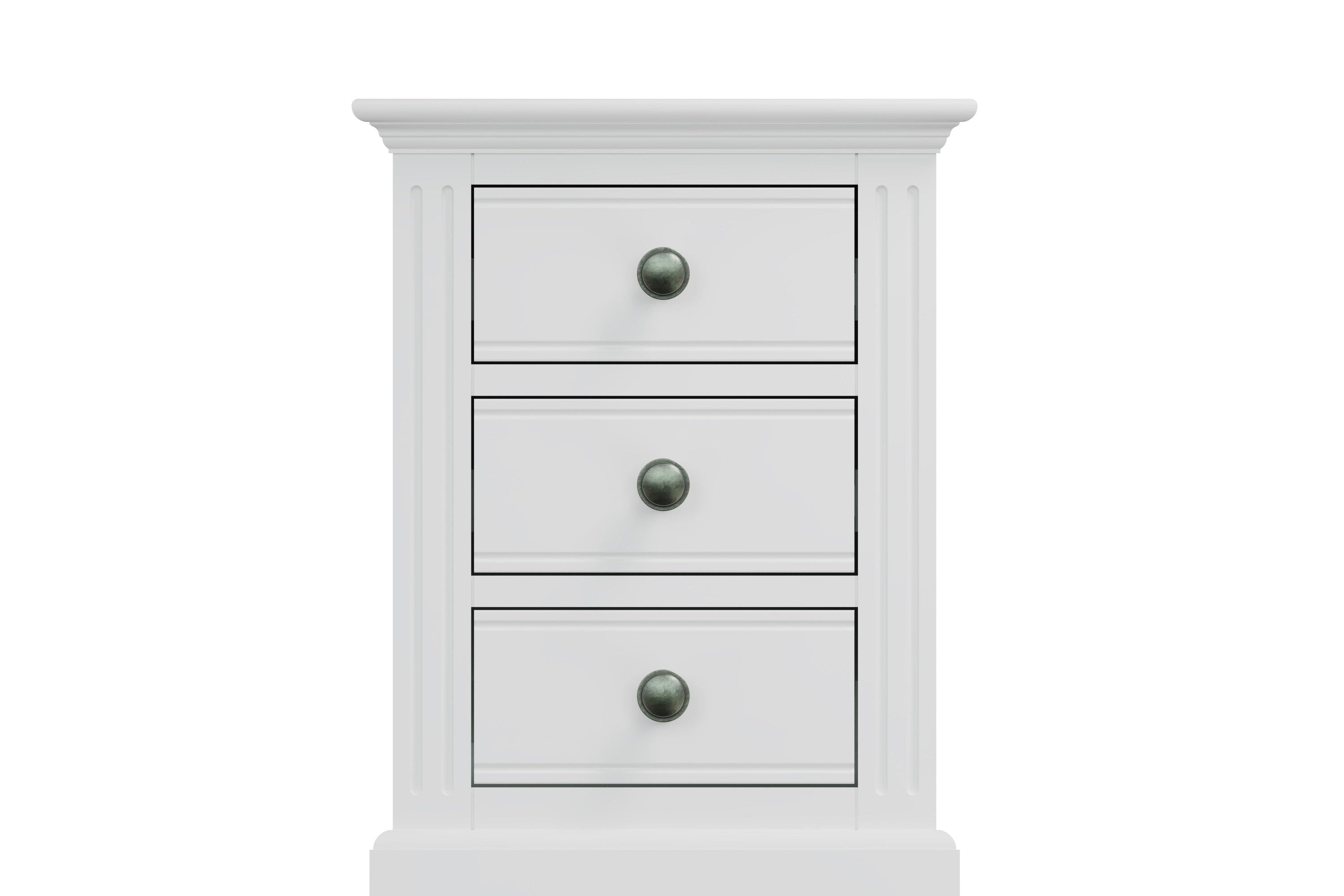 Starlight 3 Drawer Bedside - White - BedHut