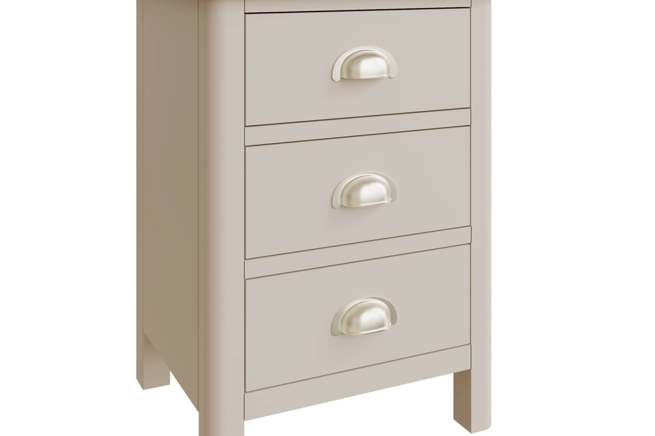 Stockholm 3 Drawer Bedside - Dove Grey - BedHut