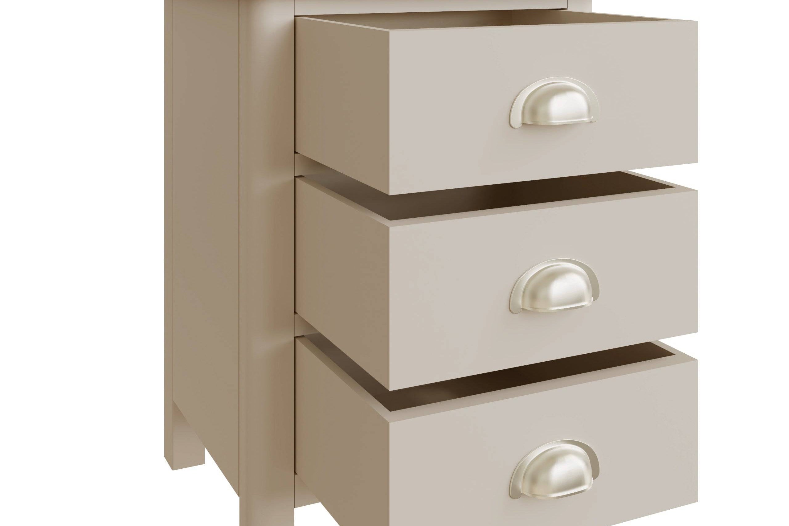 Stockholm 3 Drawer Bedside - Dove Grey - BedHut