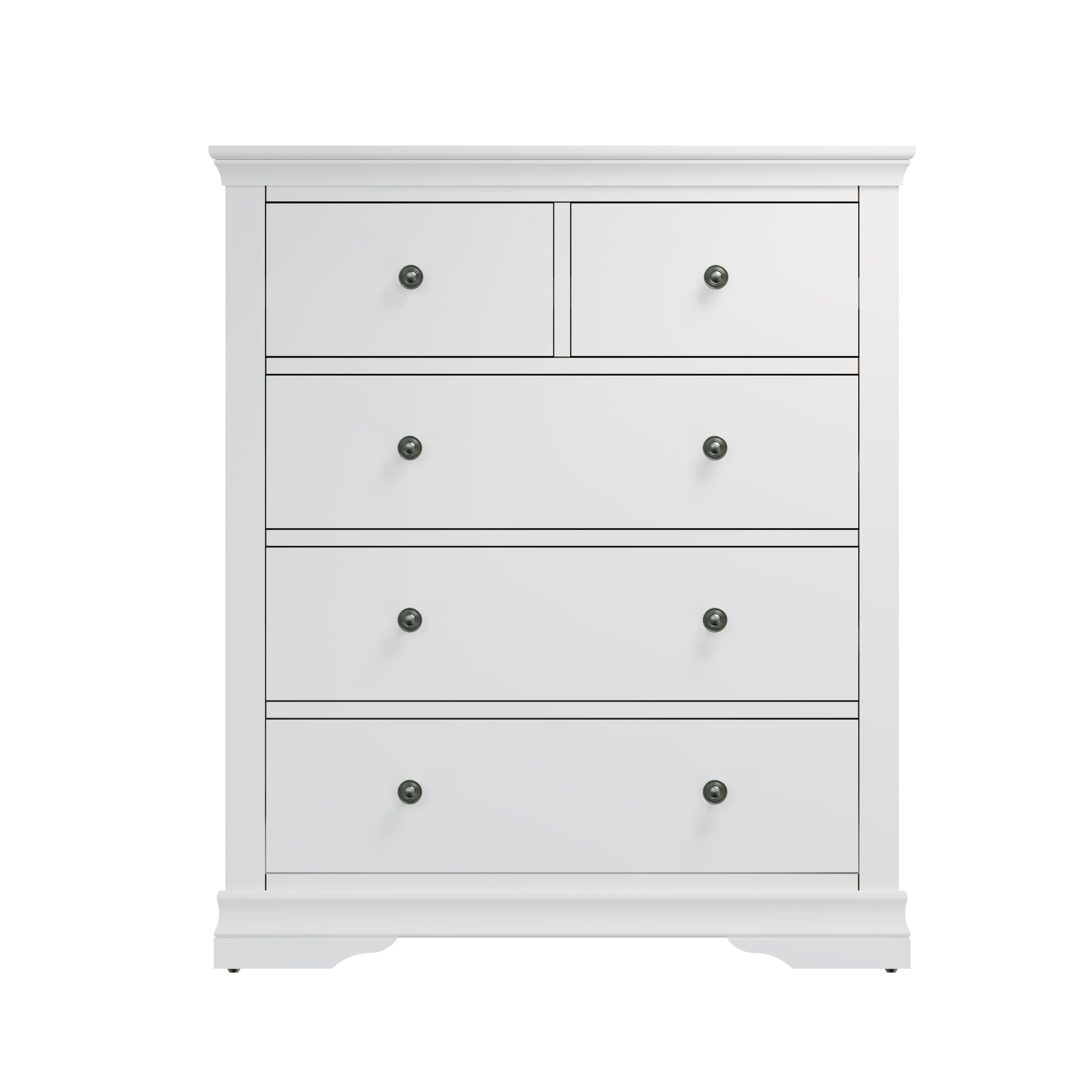 Eden 2 Over 3 Chest of Drawers - White - BedHut