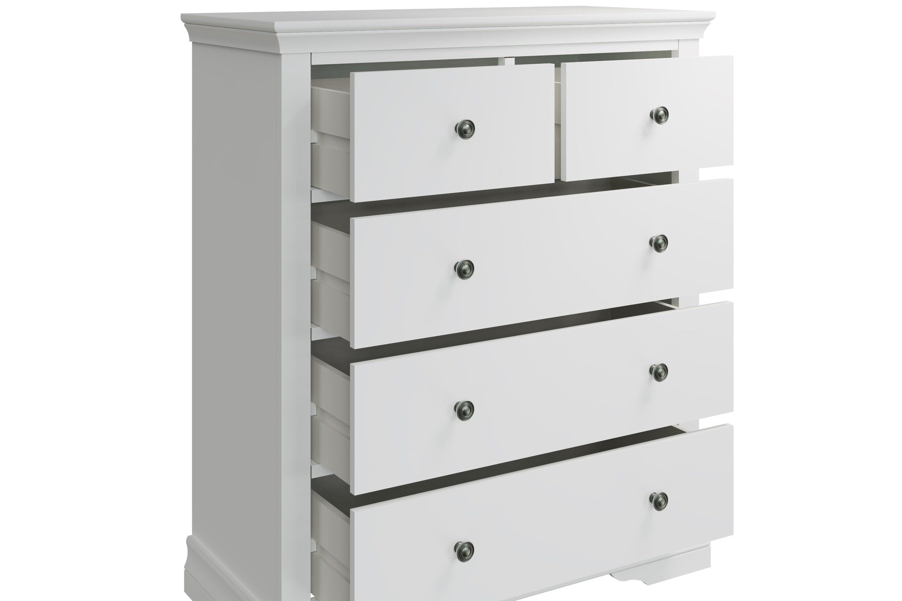 Eden 2 Over 3 Chest of Drawers - White - BedHut
