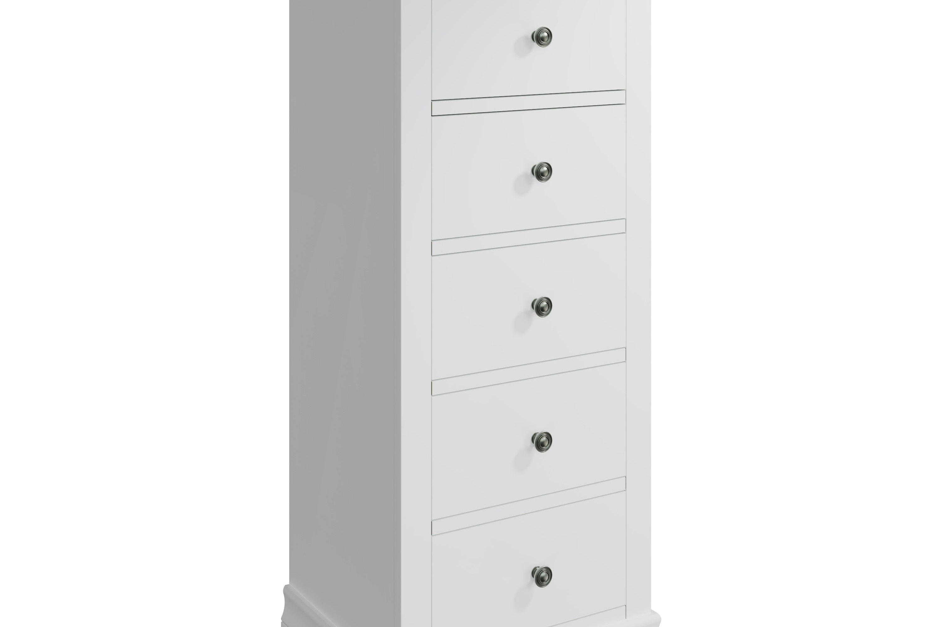 Eden 5 Drawer Wellington - White - BedHut