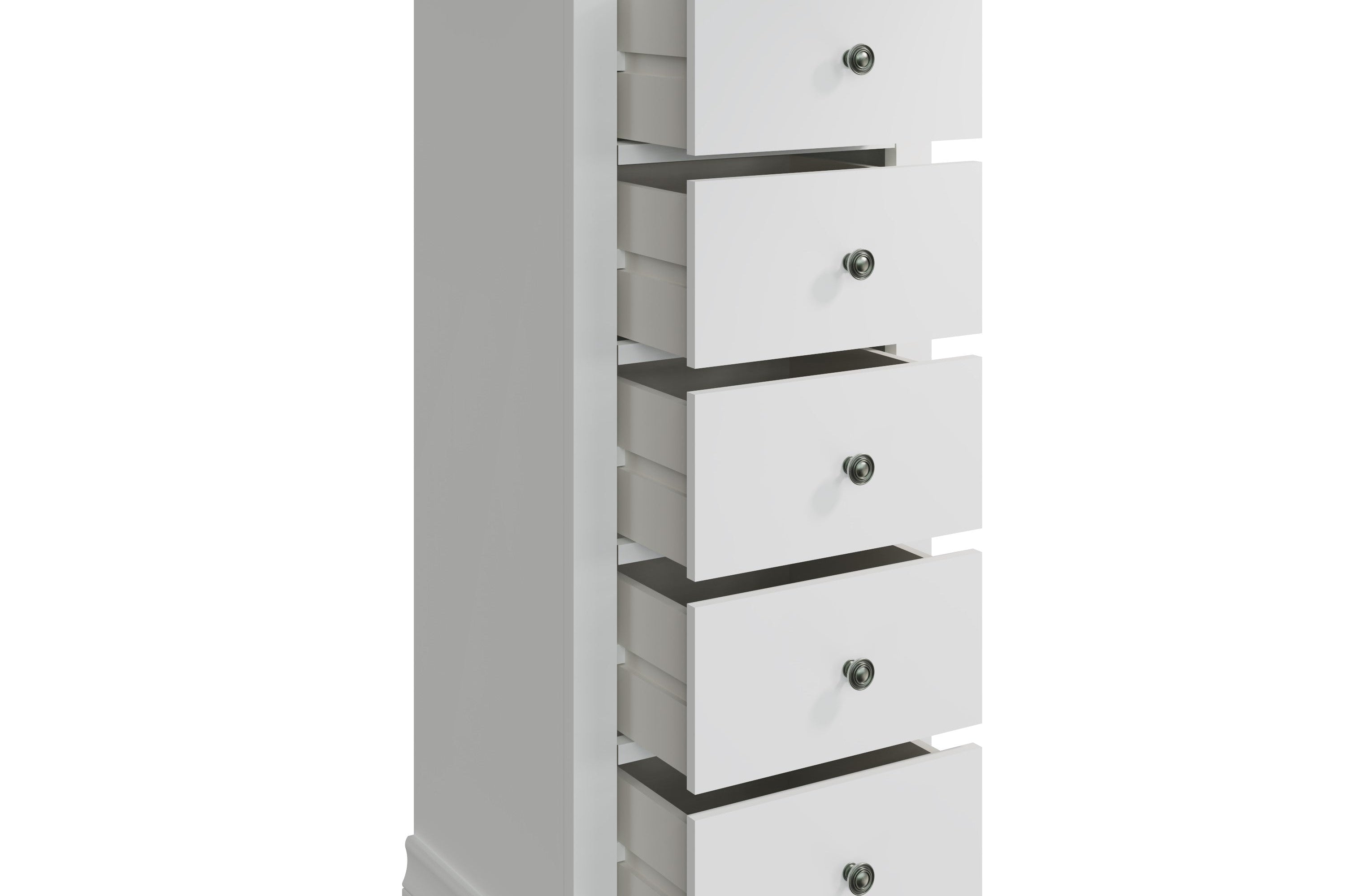Eden 5 Drawer Wellington - White - BedHut
