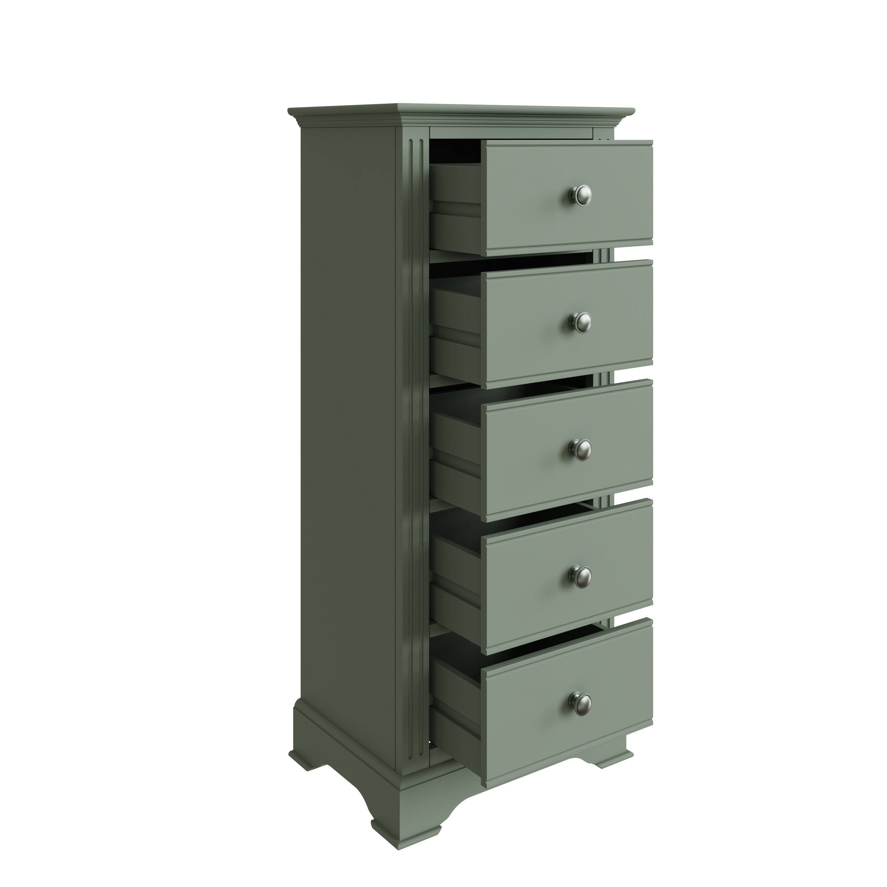 Starlight 5 Drawer Narrow Chest - Cactus Green - BedHut