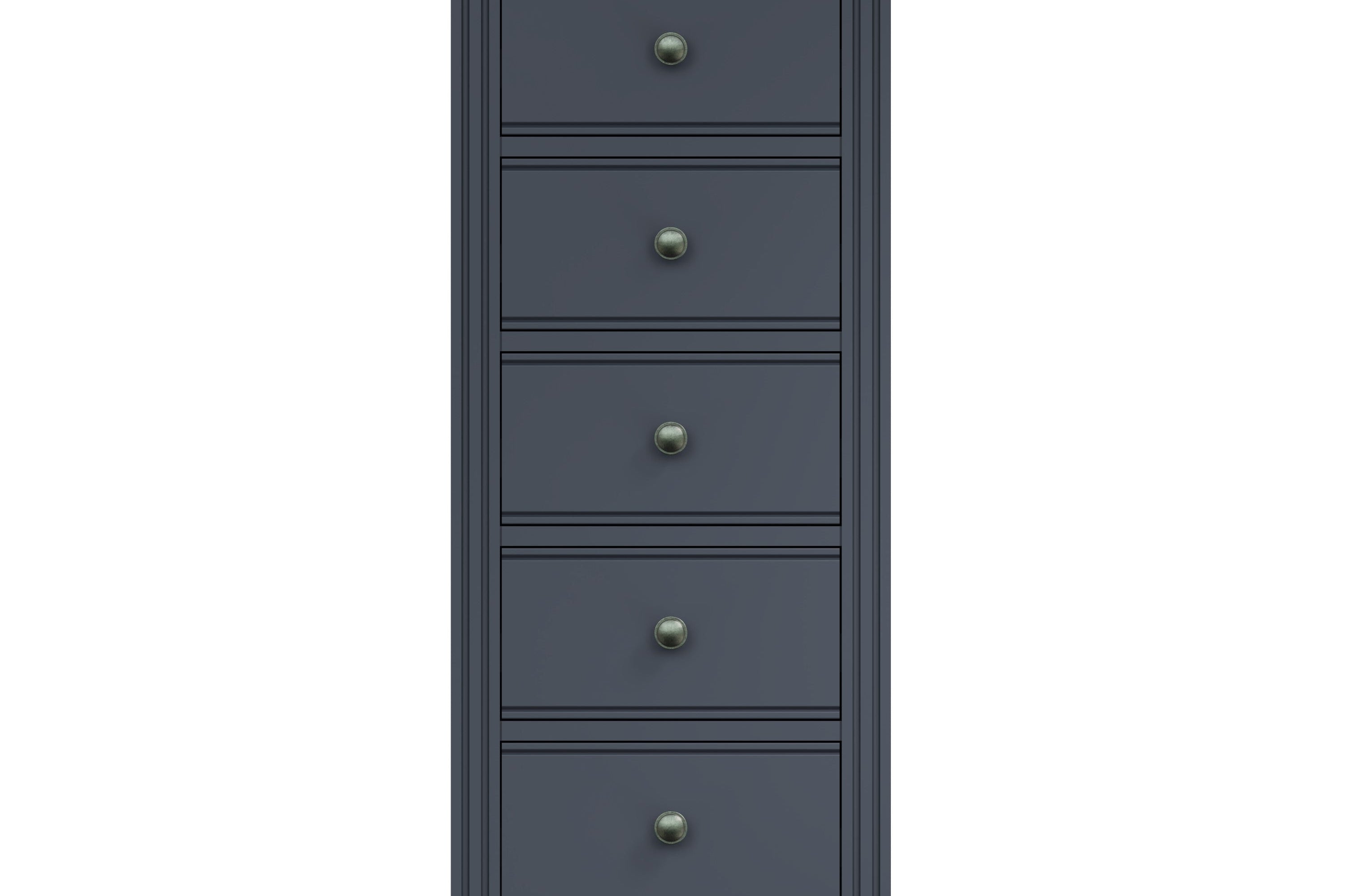 Starlight 5 Drawer Narrow Chest - Midnight Grey - BedHut