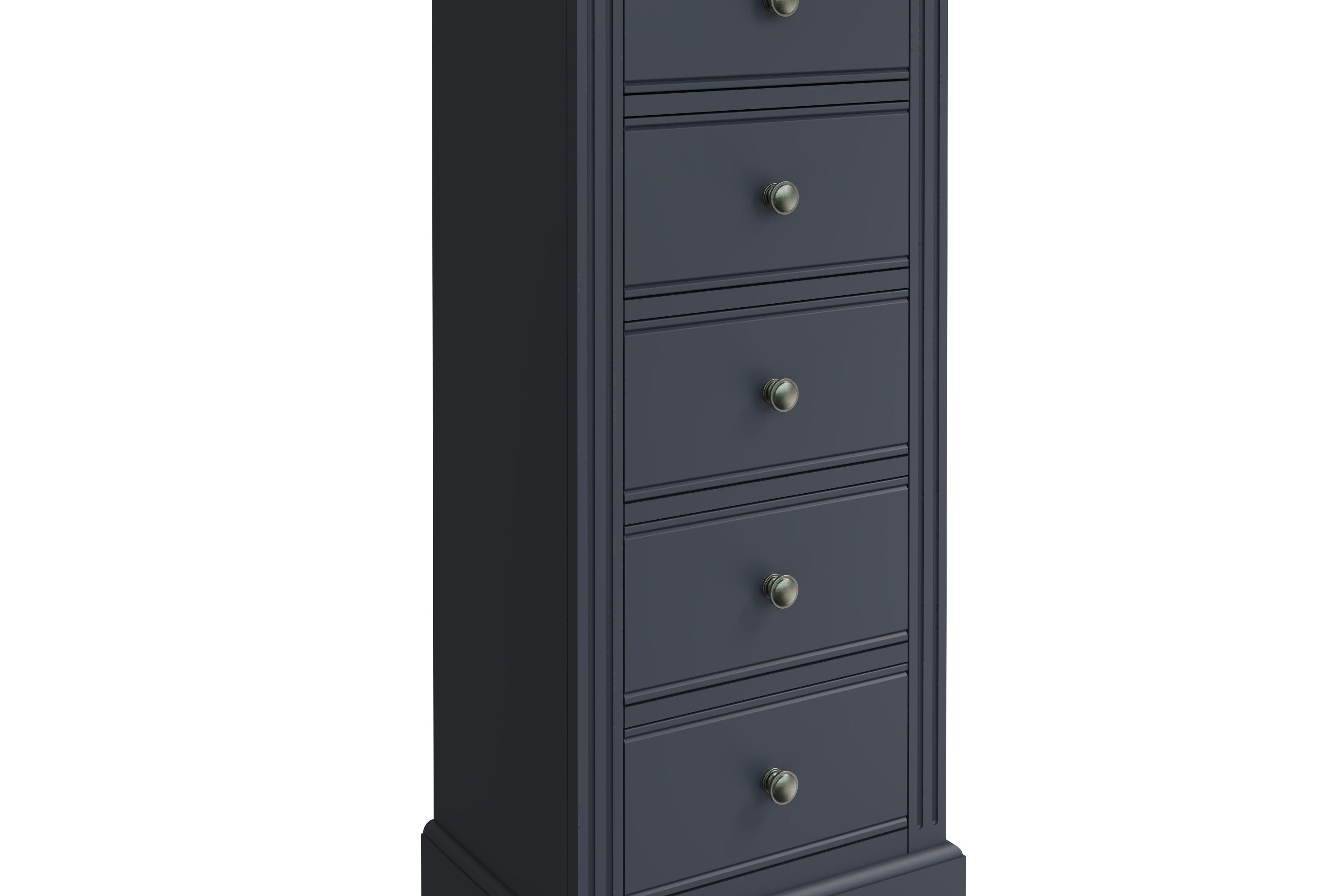Starlight 5 Drawer Narrow Chest - Midnight Grey - BedHut