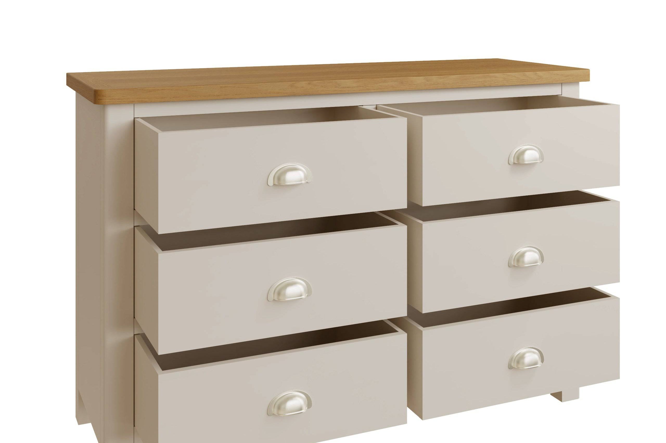 Stockholm 6 Drawer Chest - Dove Grey - BedHut