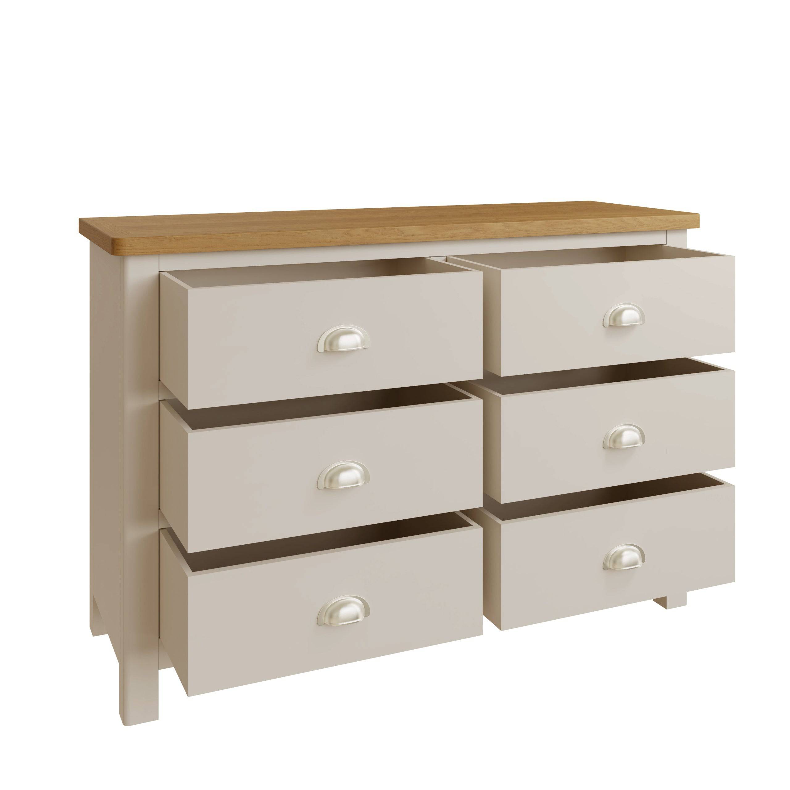 Stockholm 6 Drawer Chest - Dove Grey - BedHut