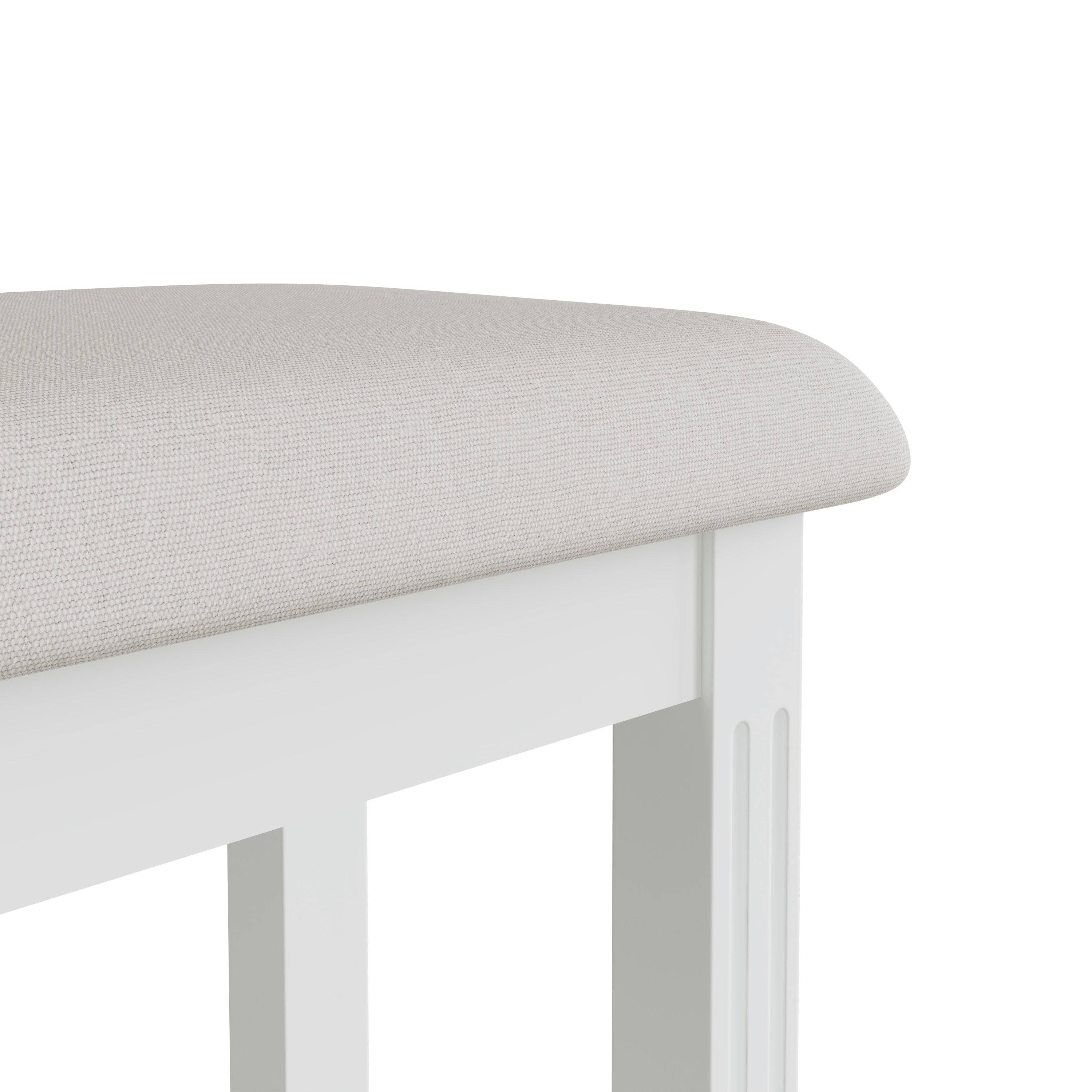 Starlight Dressing Stool - White - BedHut