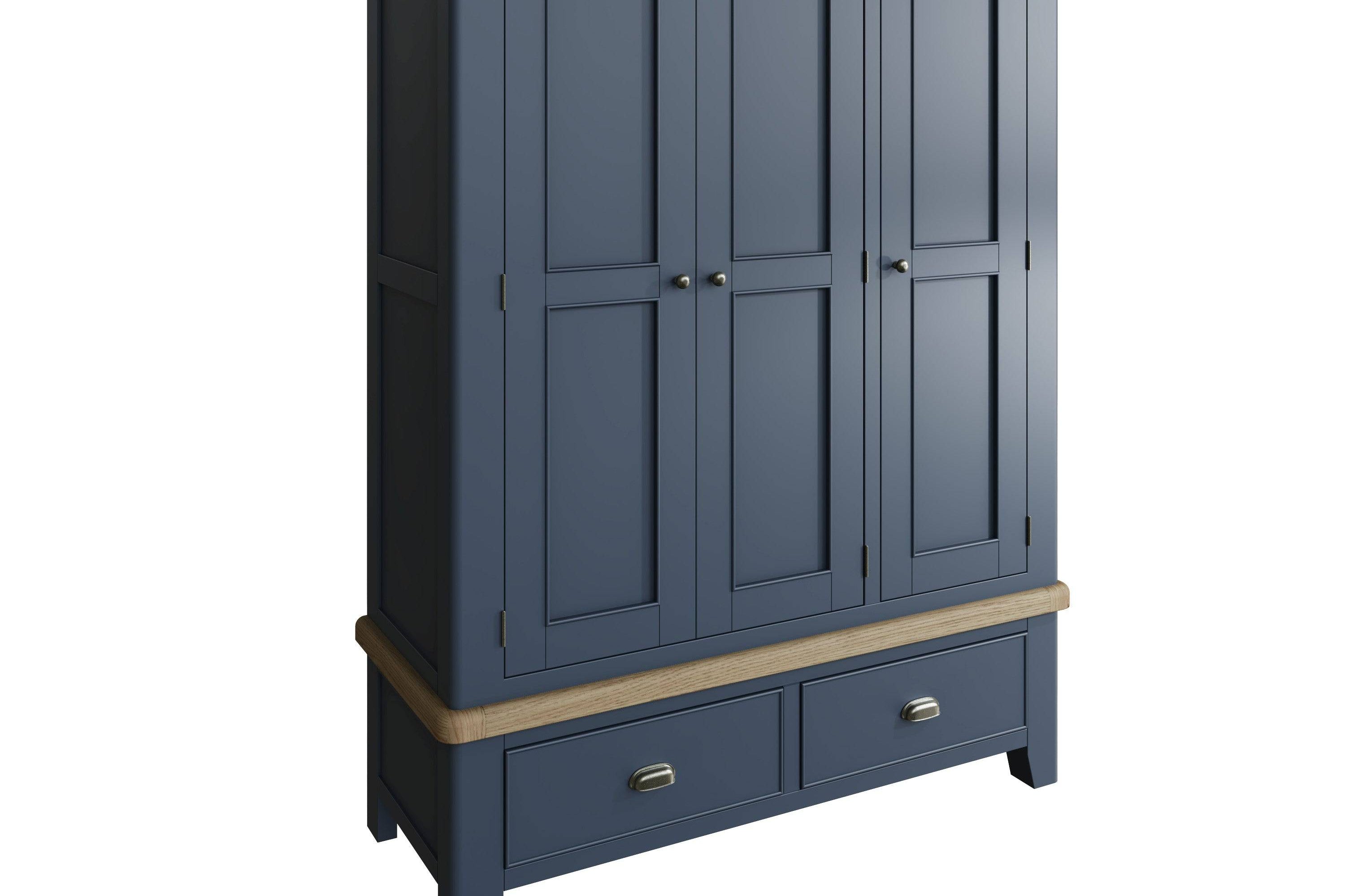 Atlantic 3 Door Wardrobe - Blue - BedHut