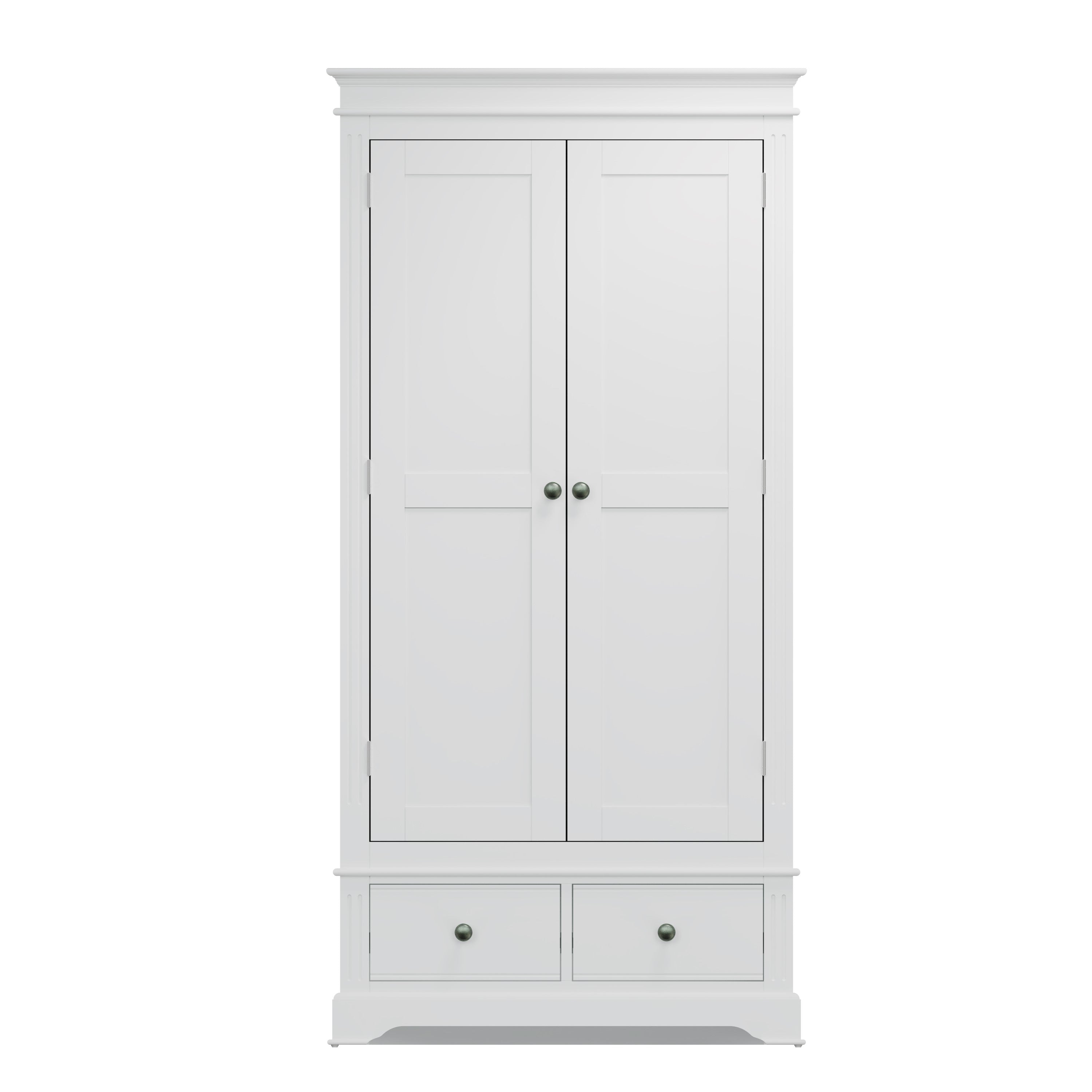 Starlight 2 Door Wardrobe - White - BedHut