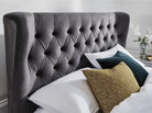 Calypso Velvet Smoke Ottoman Bed - Dante Furniture
