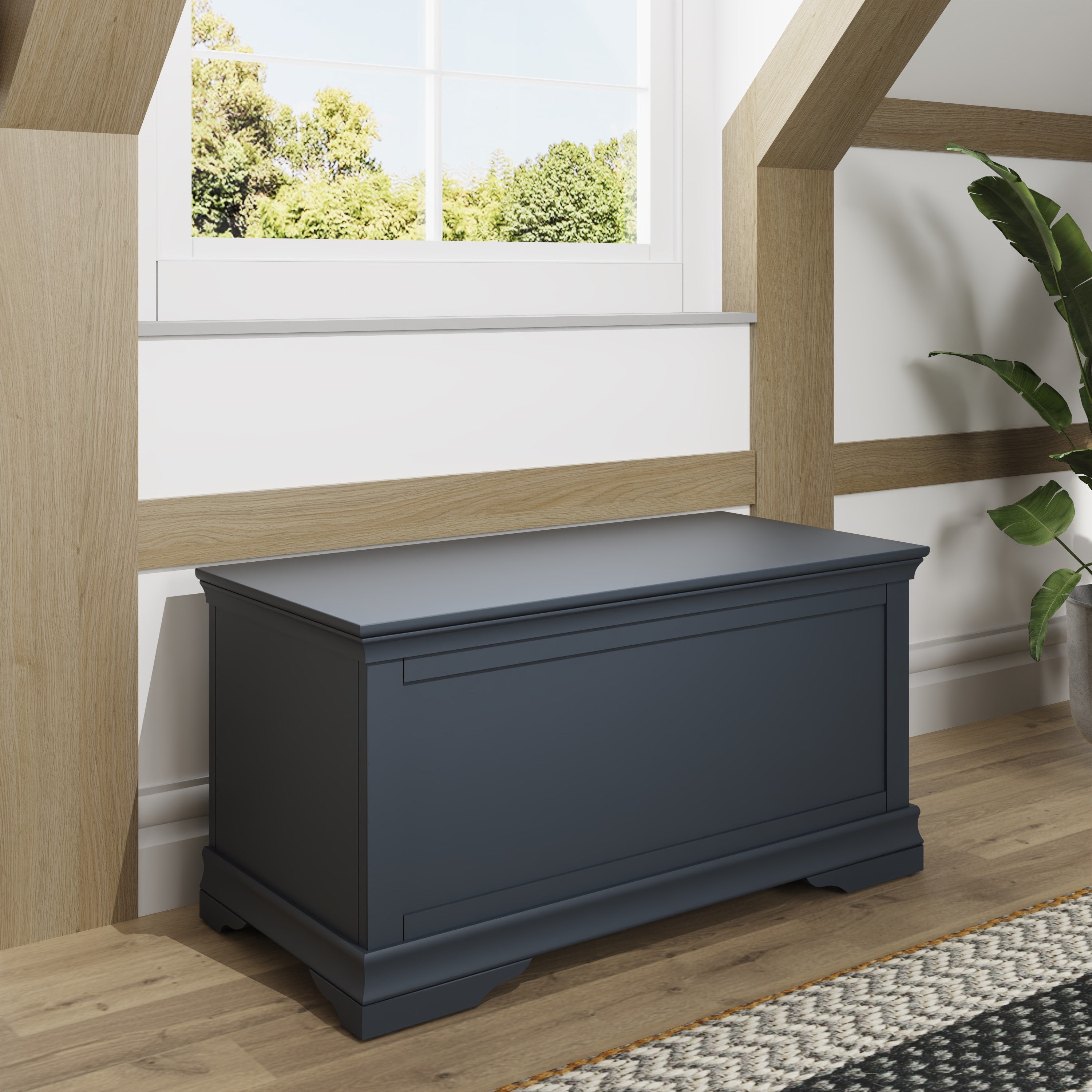 Eden Blanket Box - Midnight Grey - BedHut