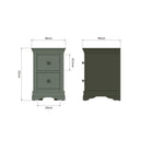 Eden 2 Drawer Bedside Cabinet - Cactus Green - BedHut