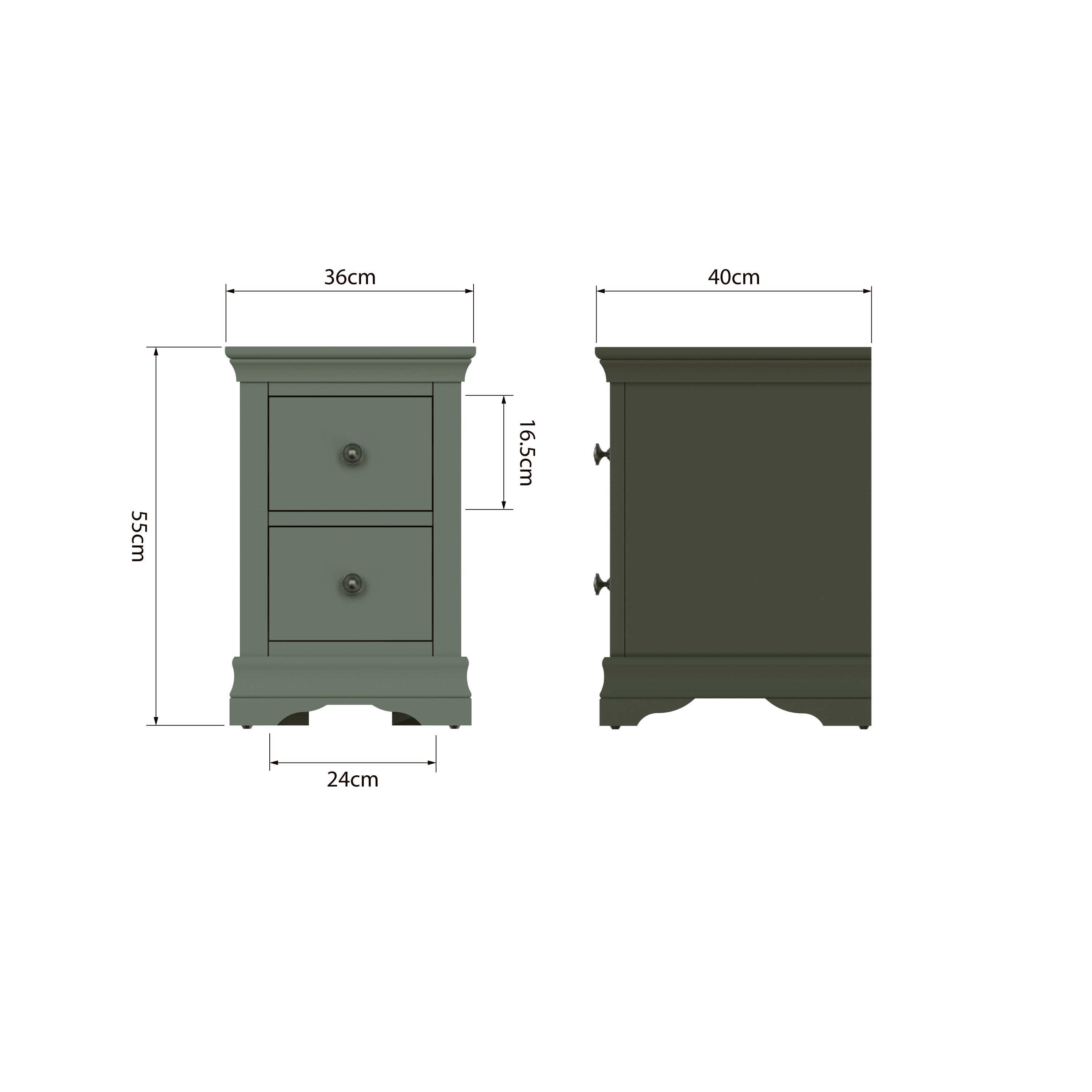 Eden 2 Drawer Bedside Cabinet - Cactus Green - BedHut