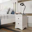 Eden 2 Drawer Bedside Cabinet - White - BedHut