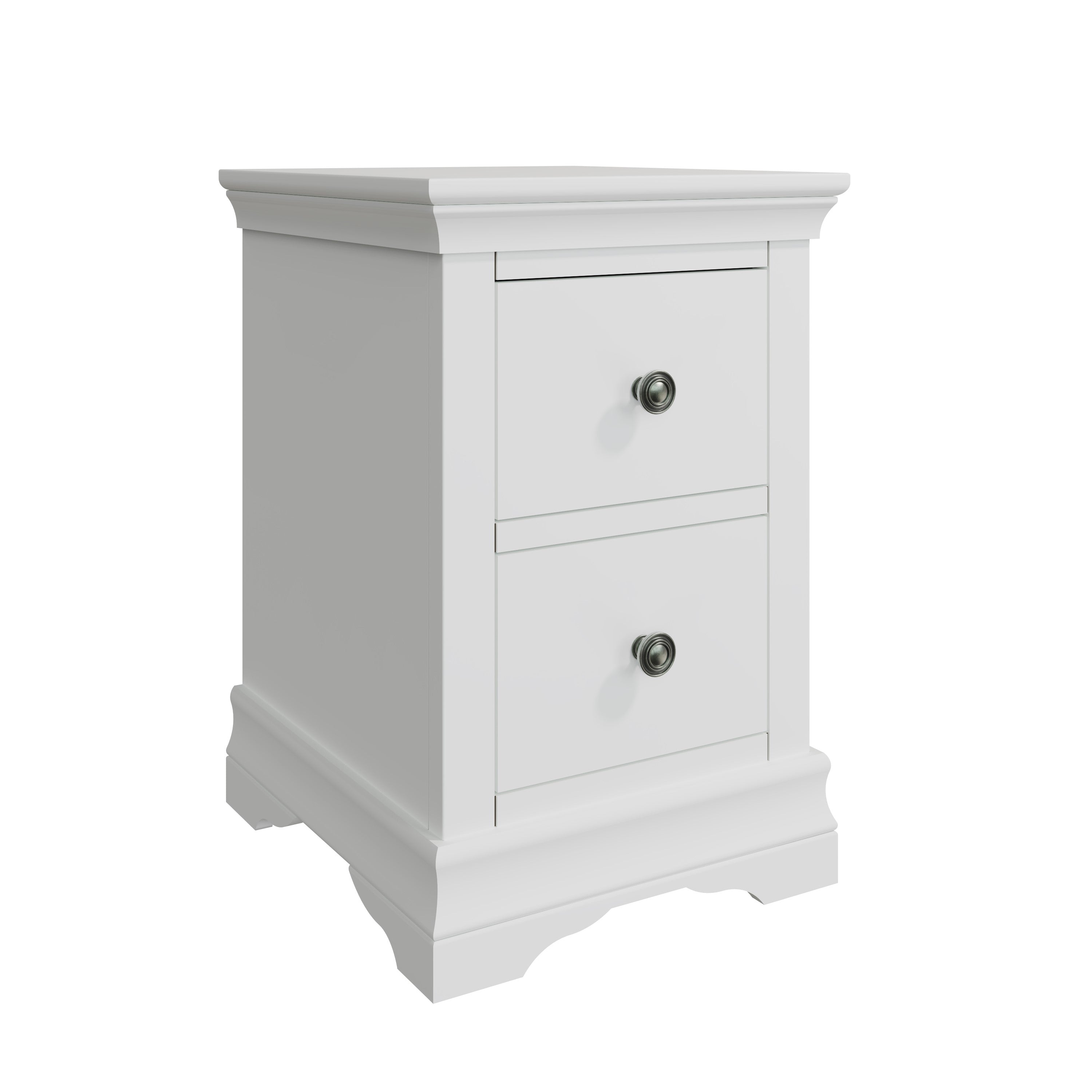 Eden 2 Drawer Bedside Cabinet - White - BedHut