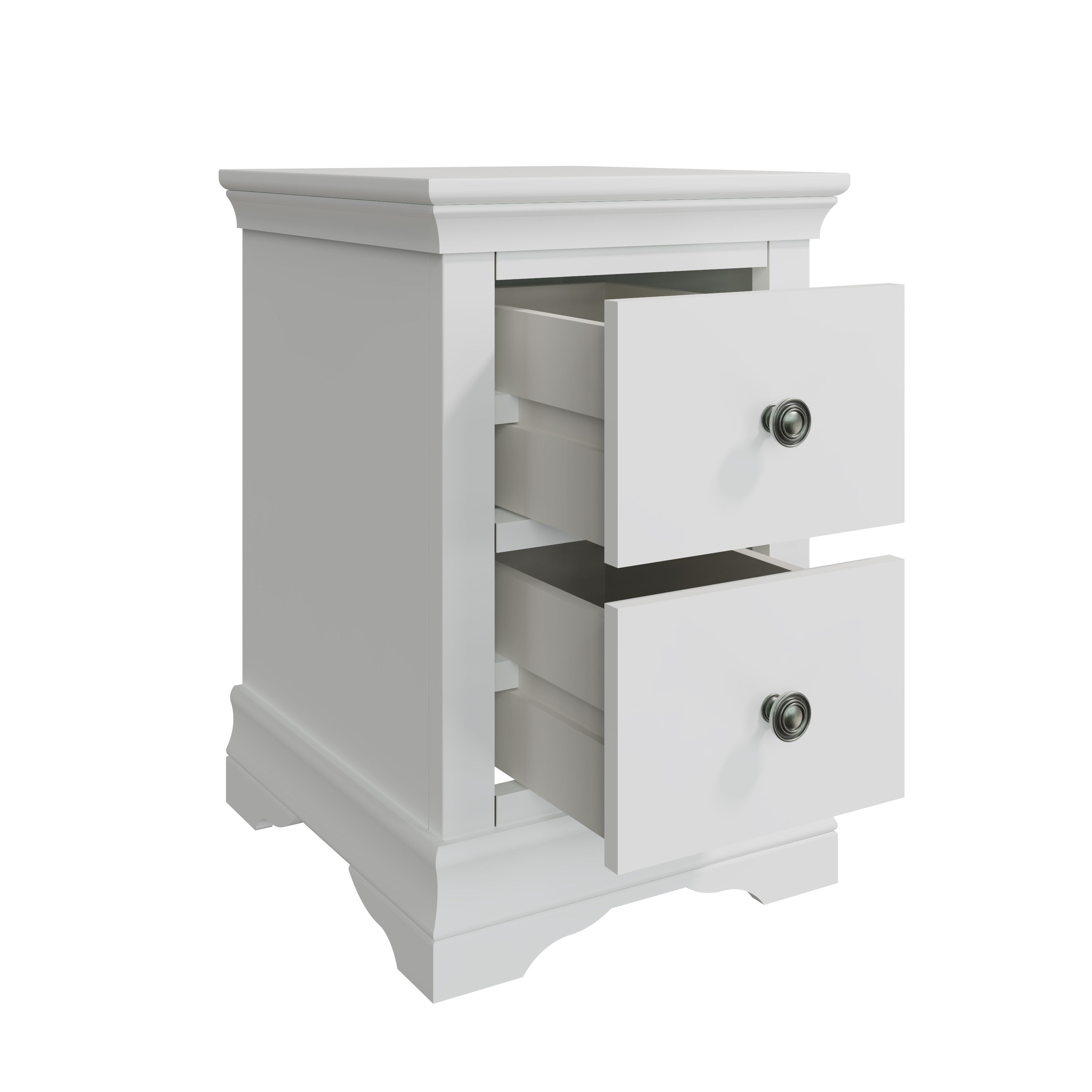 Eden 2 Drawer Bedside Cabinet - White - BedHut