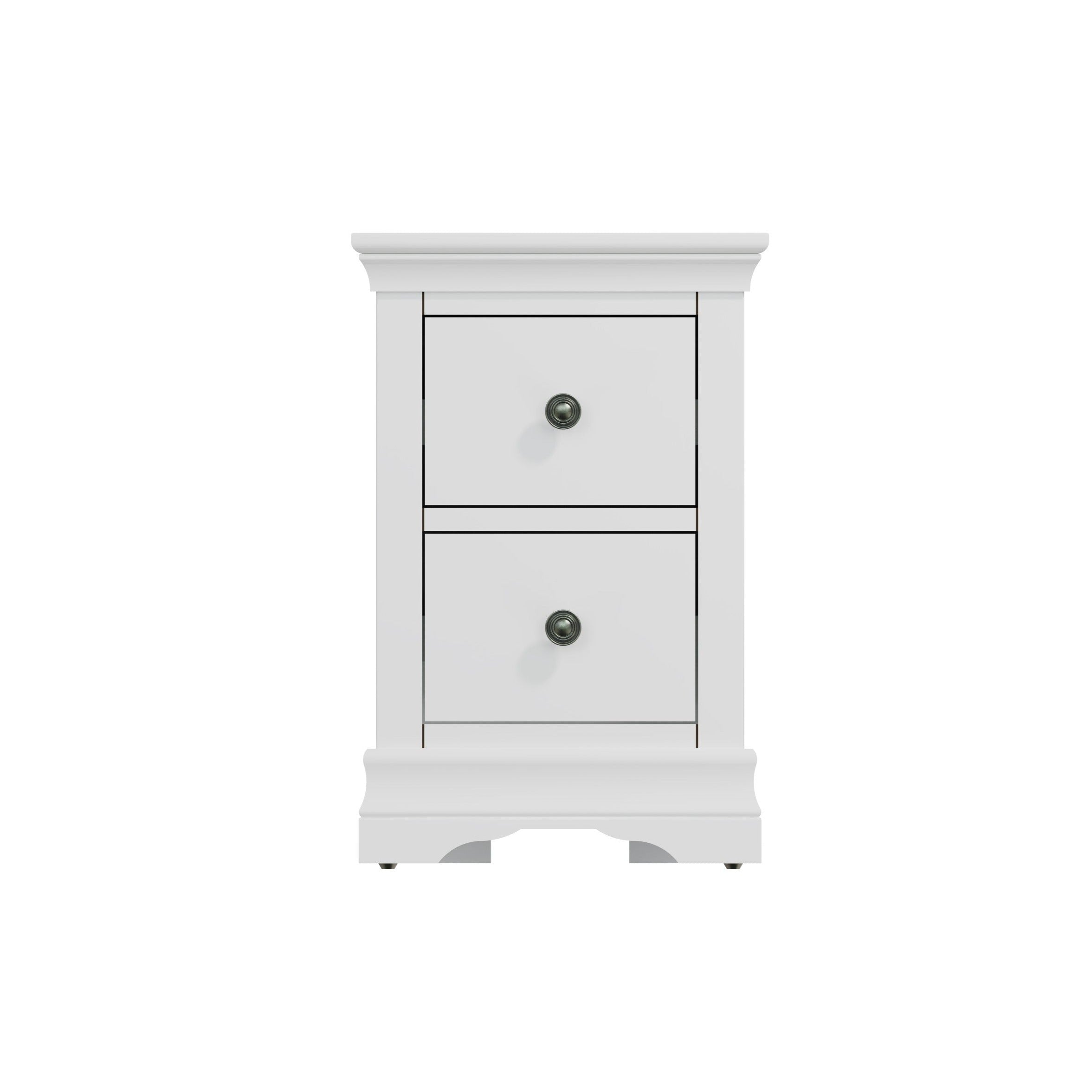 Eden 2 Drawer Bedside Cabinet - White - BedHut