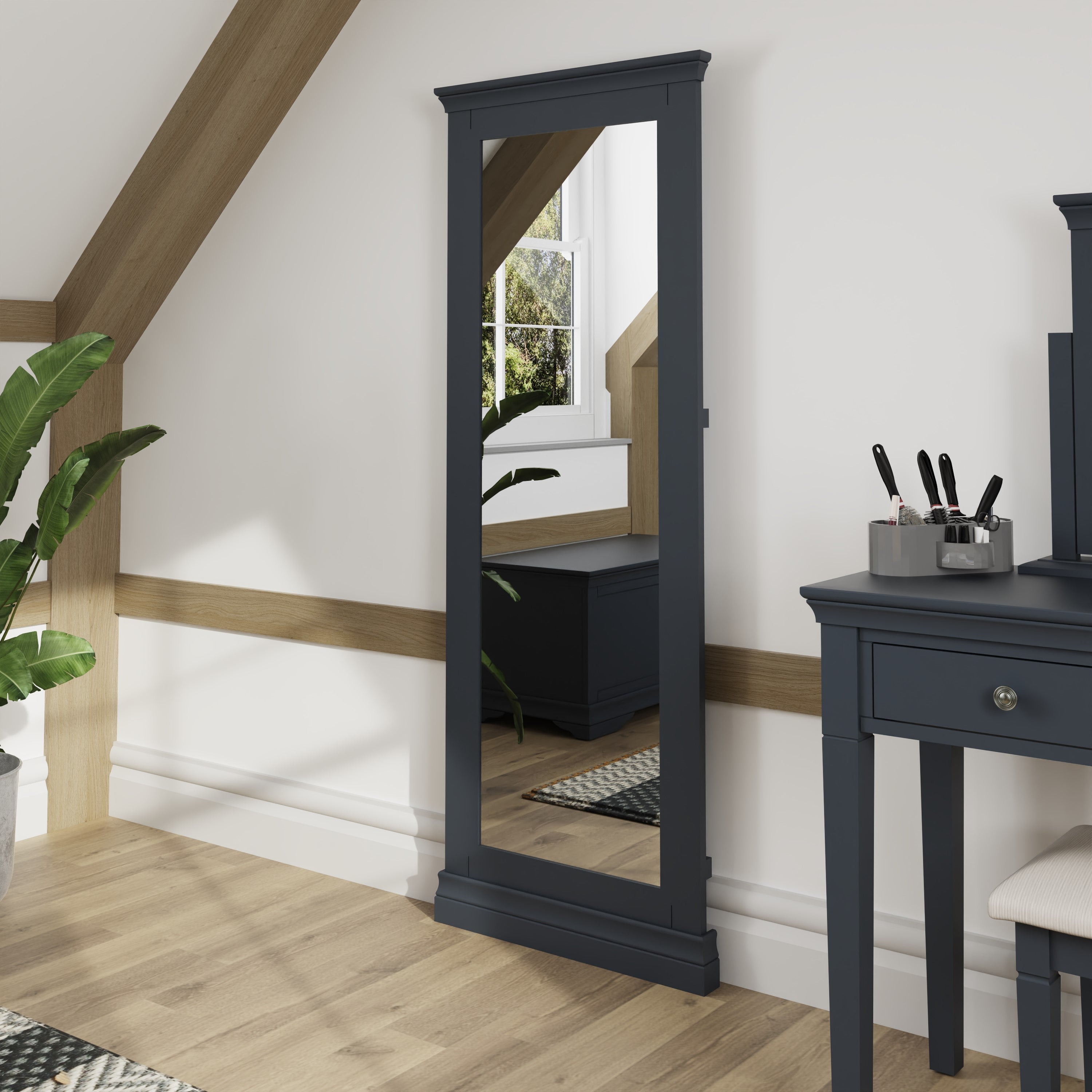 Eden Cheval Mirror - Midnight Grey - BedHut