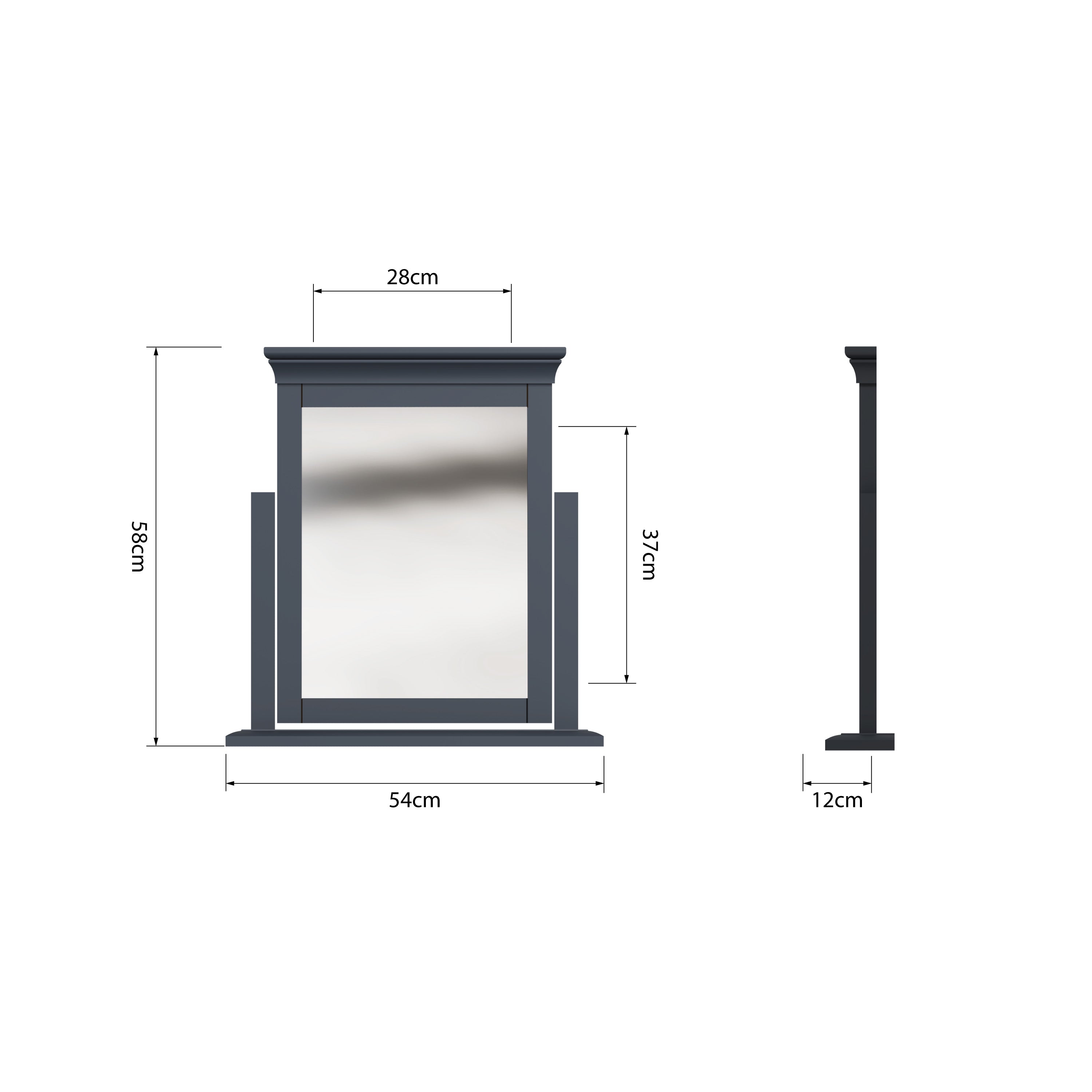 Eden Trinket Mirror - Midnight grey - BedHut