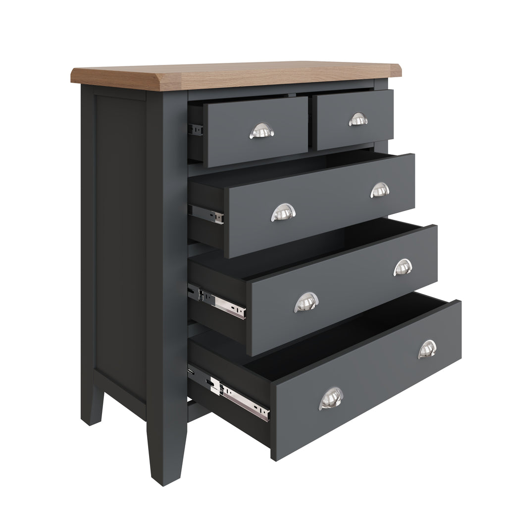 Cotswold 2 Over 3 Chest of Drawers - Charcoal - BedHut
