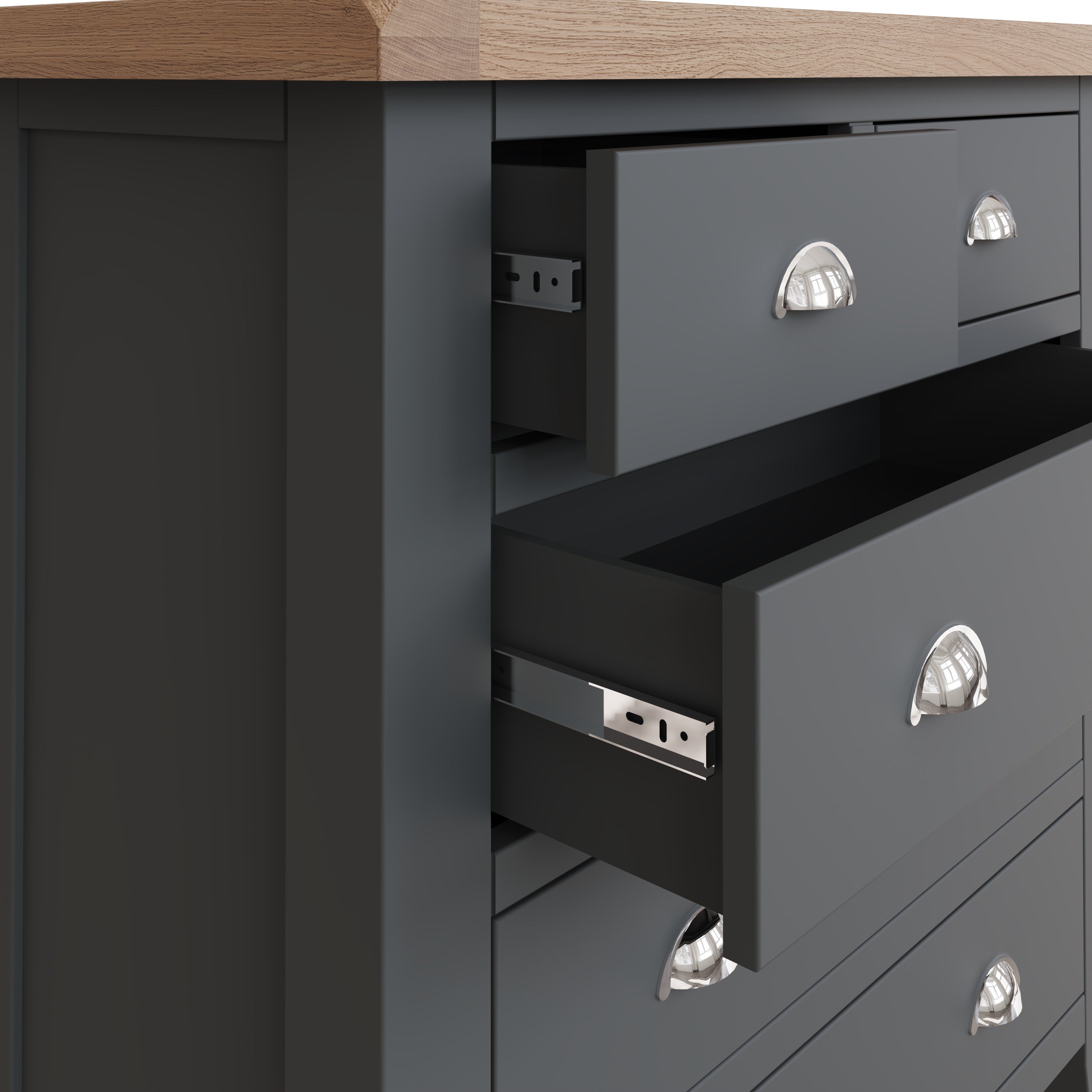 Cotswold 2 Over 3 Chest of Drawers - Charcoal - BedHut