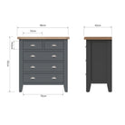 Cotswold 2 Over 3 Chest of Drawers - Charcoal - BedHut