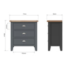 Cotswold 3 Drawer Chest - Charcoal - BedHut