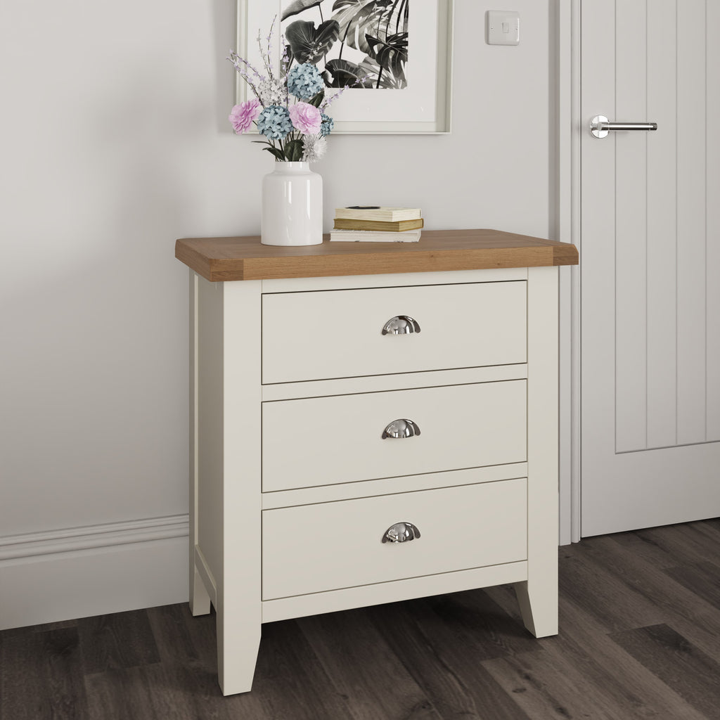 Cotswold 3 Drawer Chest - White - BedHut