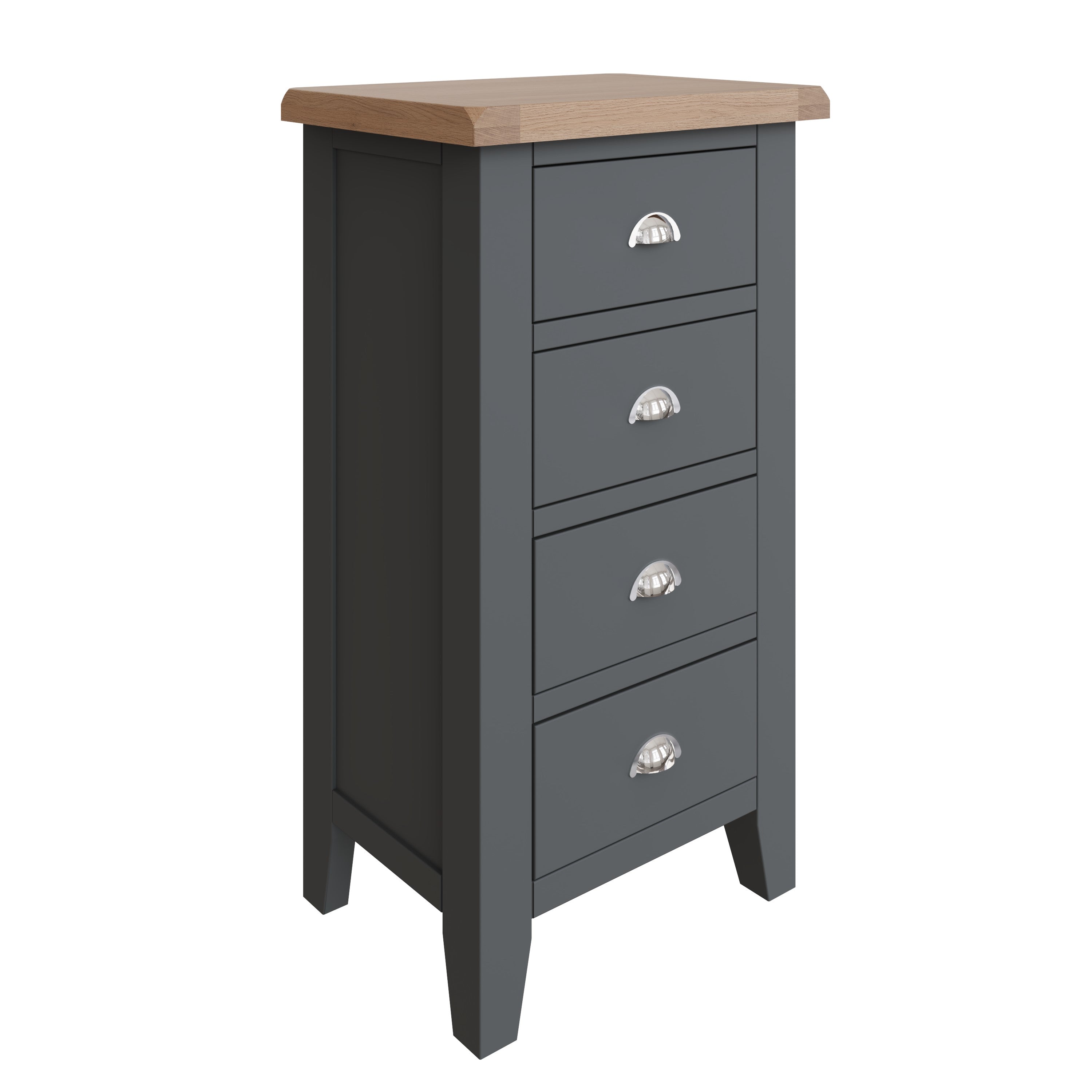 Cotswold 4 Drawer Narrow Chest - Charcoal - BedHut