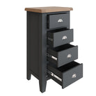 Cotswold 4 Drawer Narrow Chest - Charcoal - BedHut