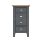 Cotswold 4 Drawer Narrow Chest - Charcoal - BedHut