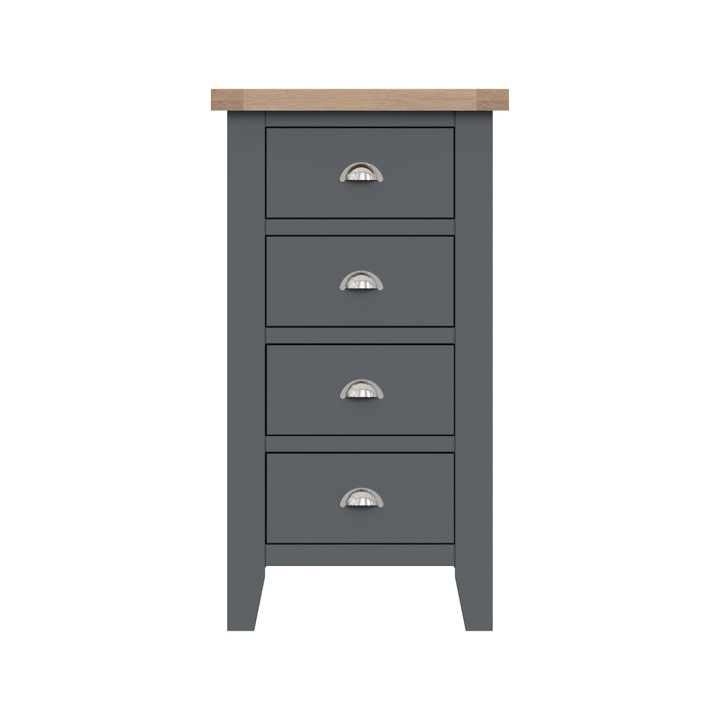 Cotswold 4 Drawer Narrow Chest - Charcoal - BedHut