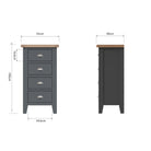 Cotswold 4 Drawer Narrow Chest - Charcoal - BedHut