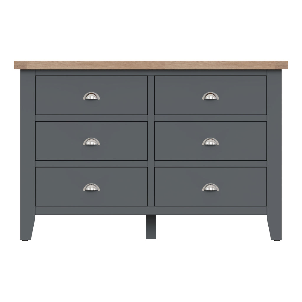 Cotswold 6 Drawer Chest - Charcoal - BedHut