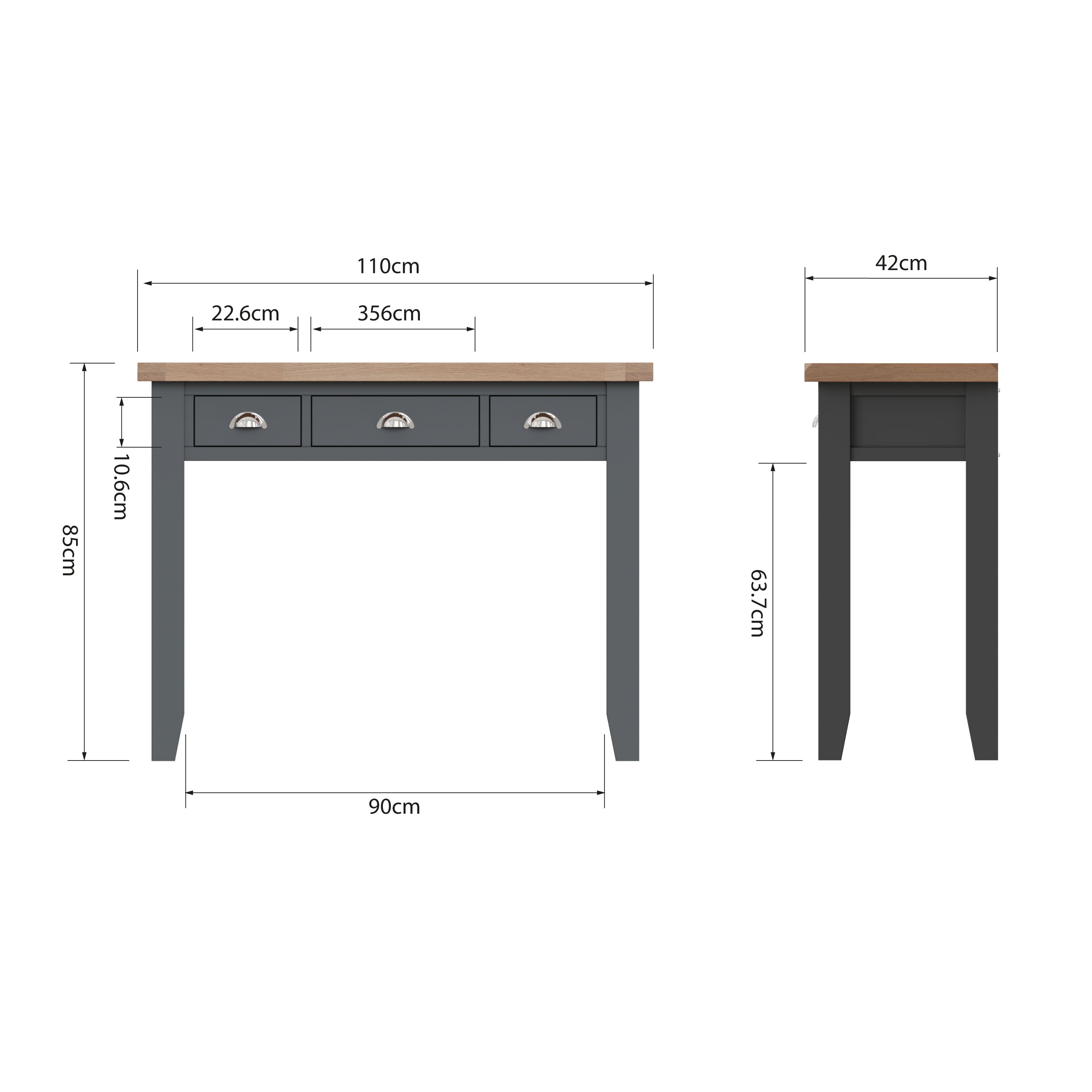 Cotswold Dressing Table - Charcoal - BedHut
