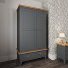 Cotswold 2 Door Wardrobe - Charcoal - BedHut