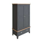 Cotswold 2 Door Wardrobe - Charcoal - BedHut