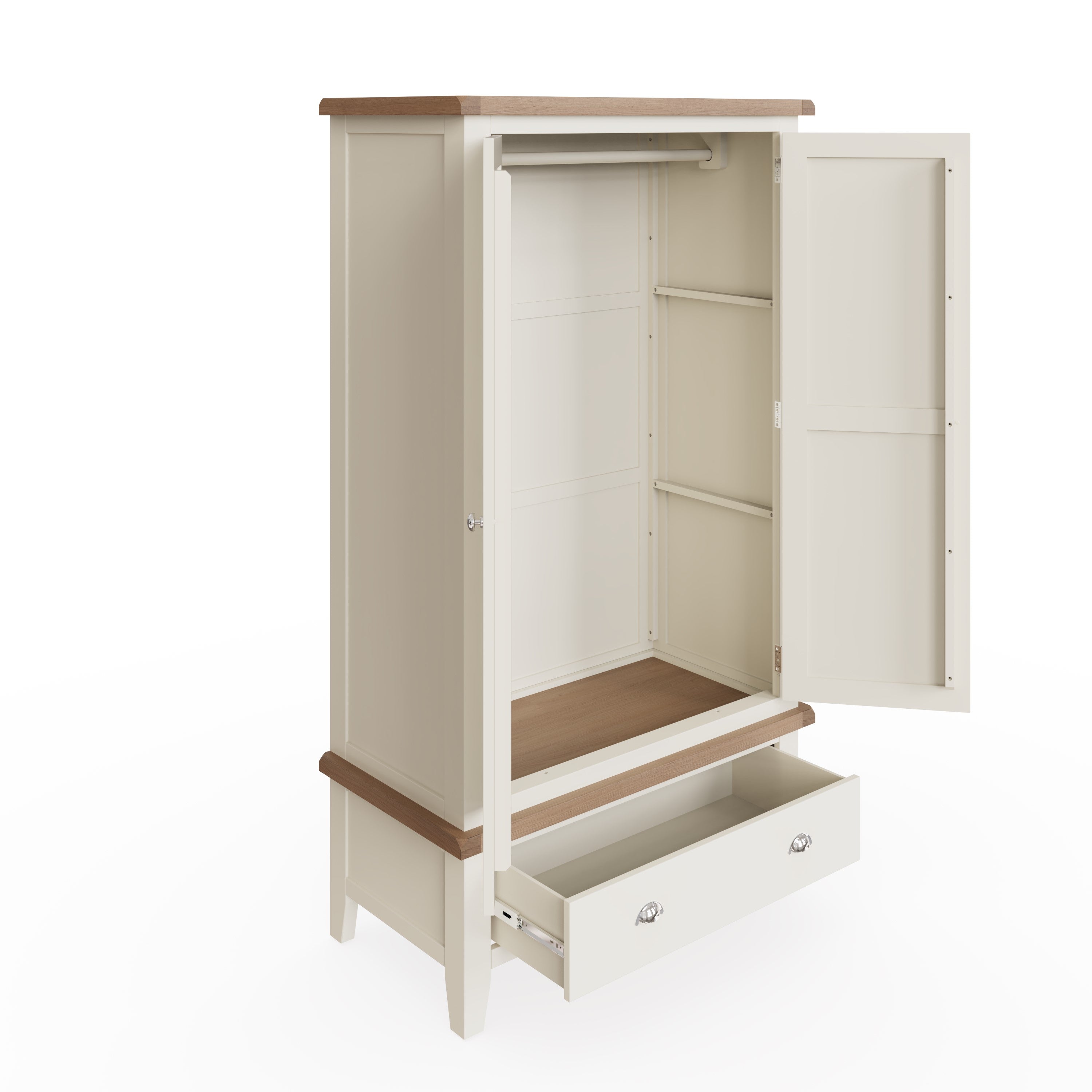 Cotswold 2 Door Wardrobe - White - BedHut