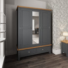 Cotswold 3 Door Wardrobe - Charcoal - BedHut