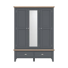 Cotswold 3 Door Wardrobe - Charcoal - BedHut
