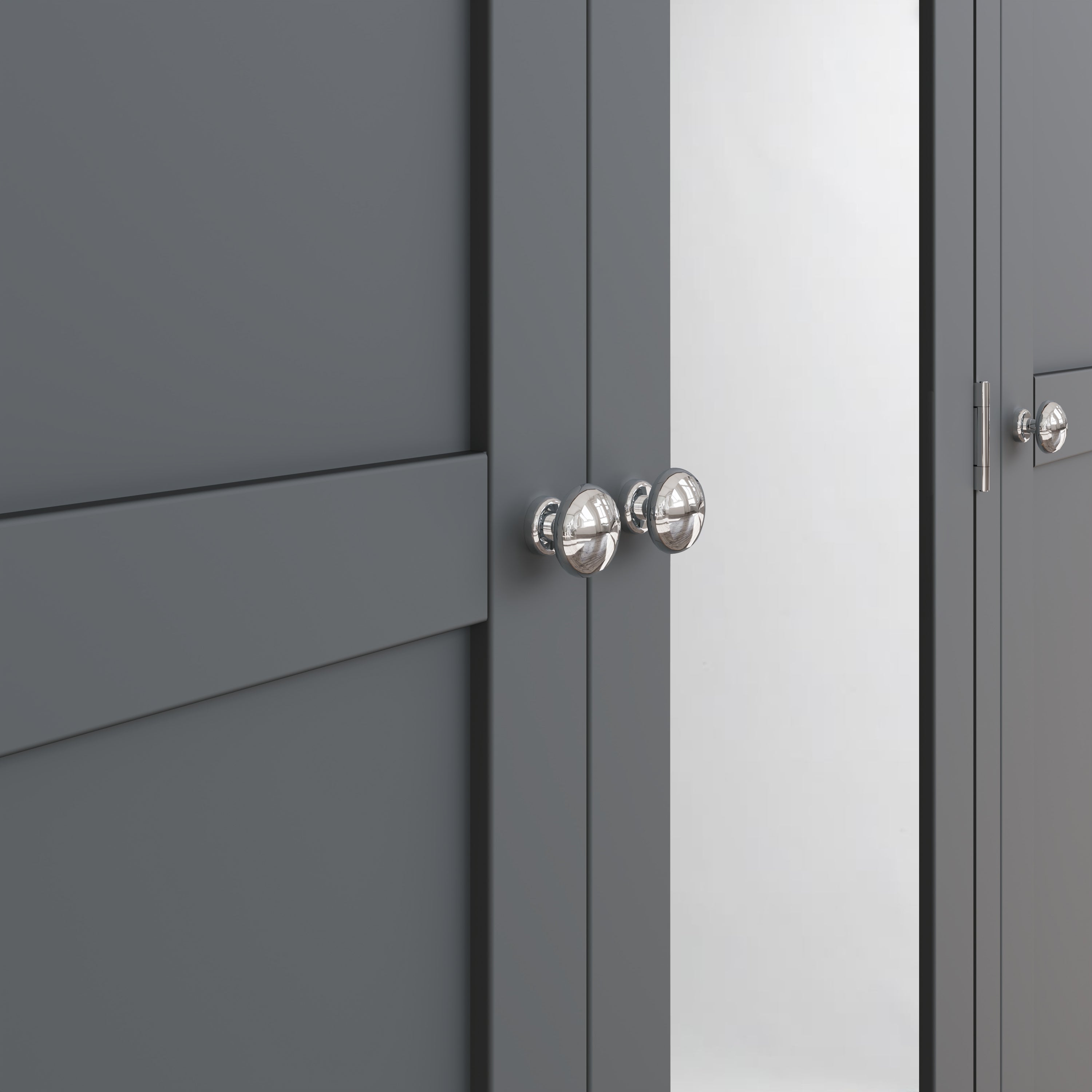 Cotswold 3 Door Wardrobe - Charcoal - BedHut