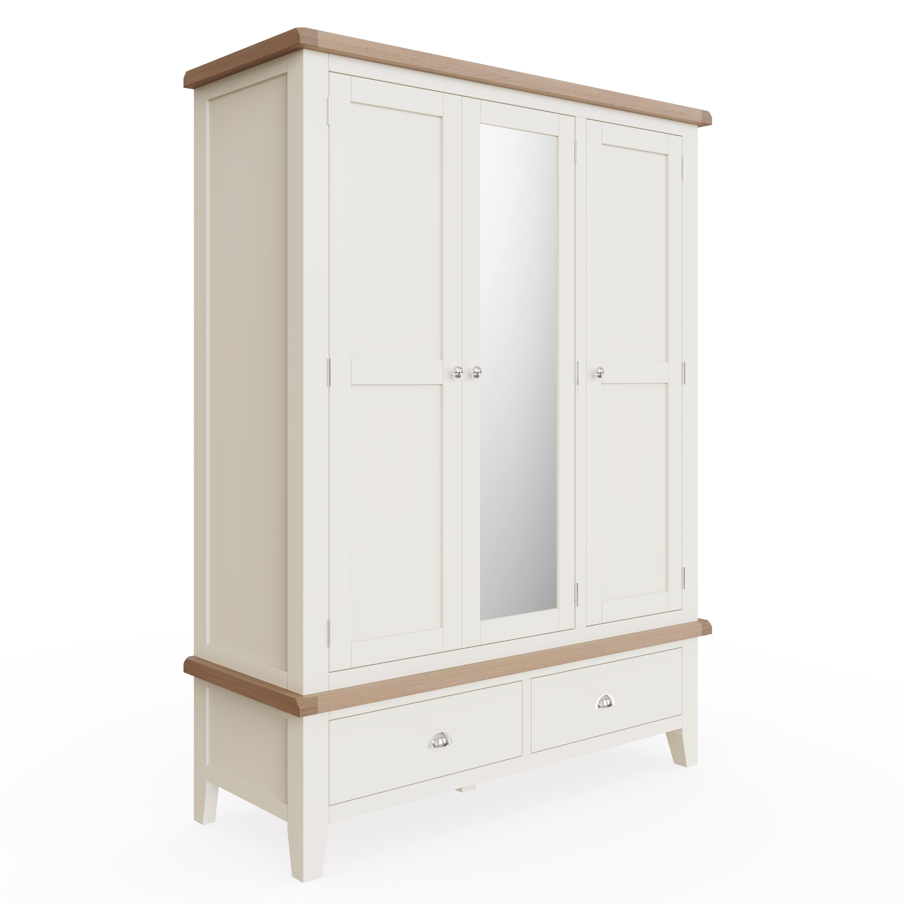 Cotswold 3 Door Wardrobe - White - BedHut
