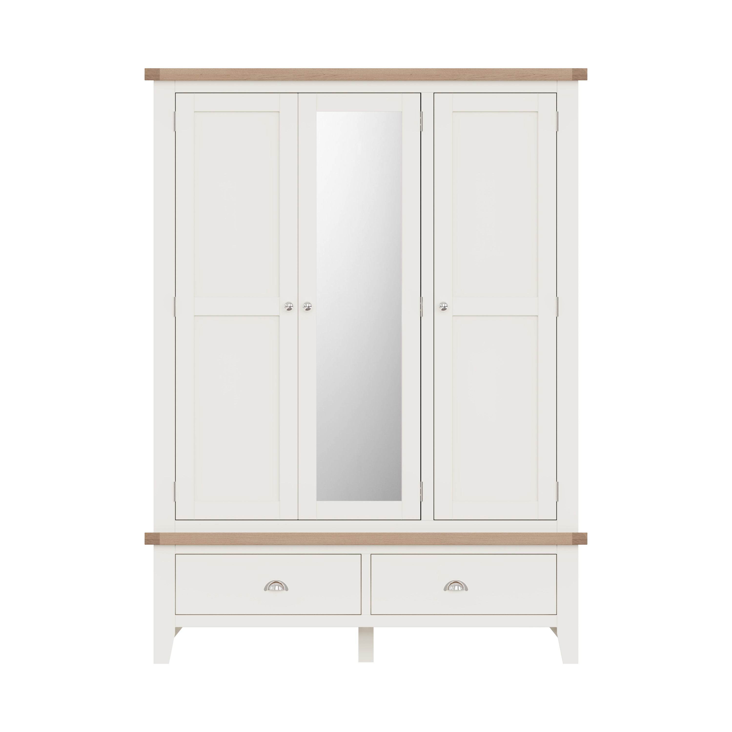 Cotswold 3 Door Wardrobe - White - BedHut