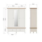 Cotswold 3 Door Wardrobe - White - BedHut