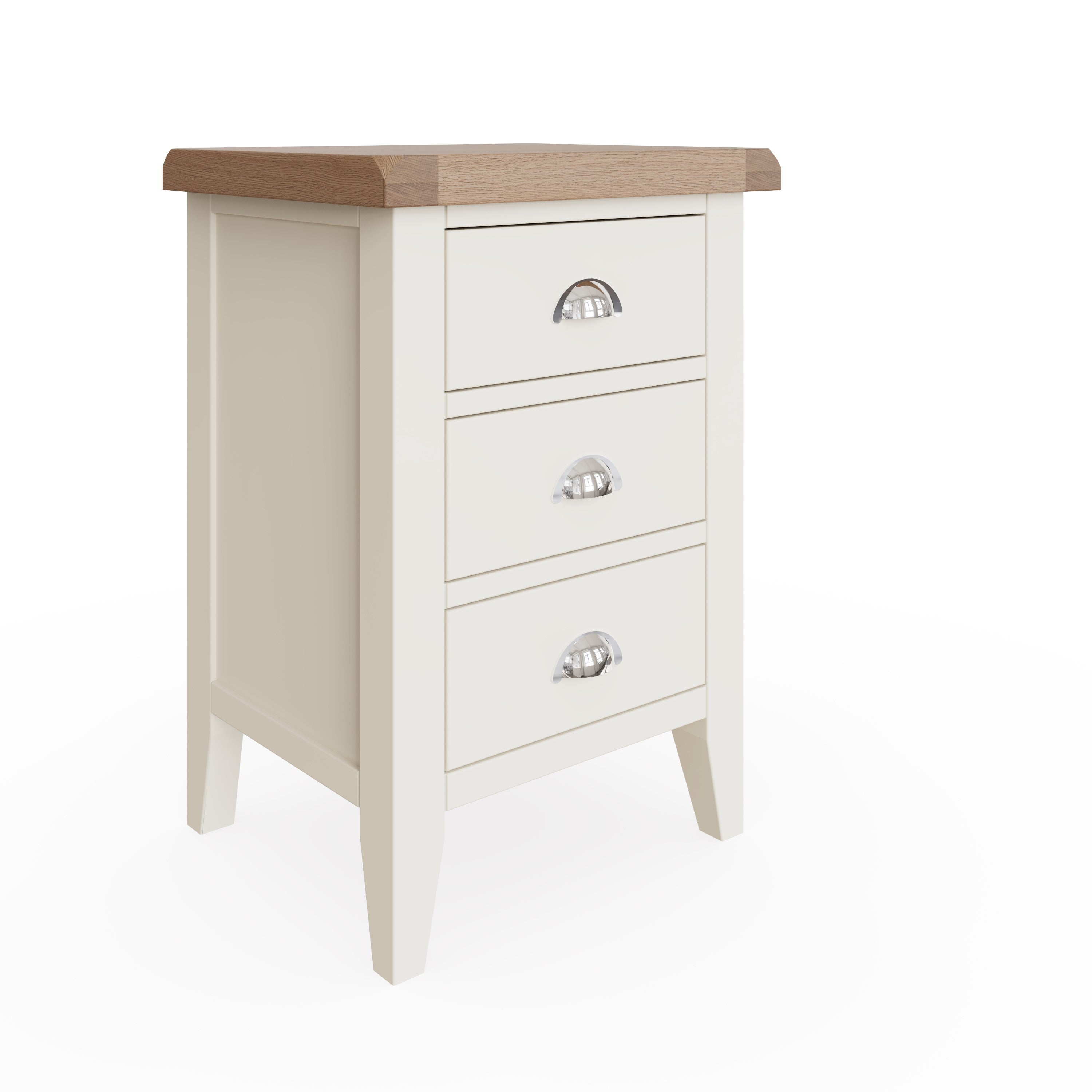 Cotswold 3 Drawer Bedside - White - BedHut
